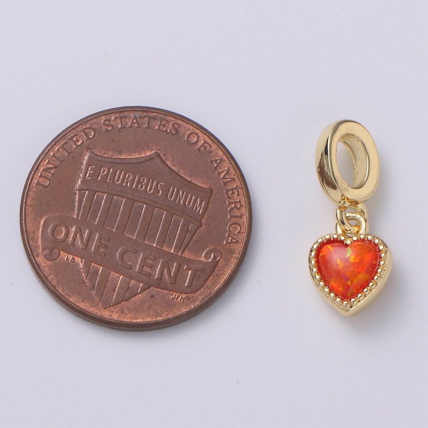 Red purple opal heart charm , love heart pendant, gold heart charm for bracelet necklace jewelry making supply pdgf-2184