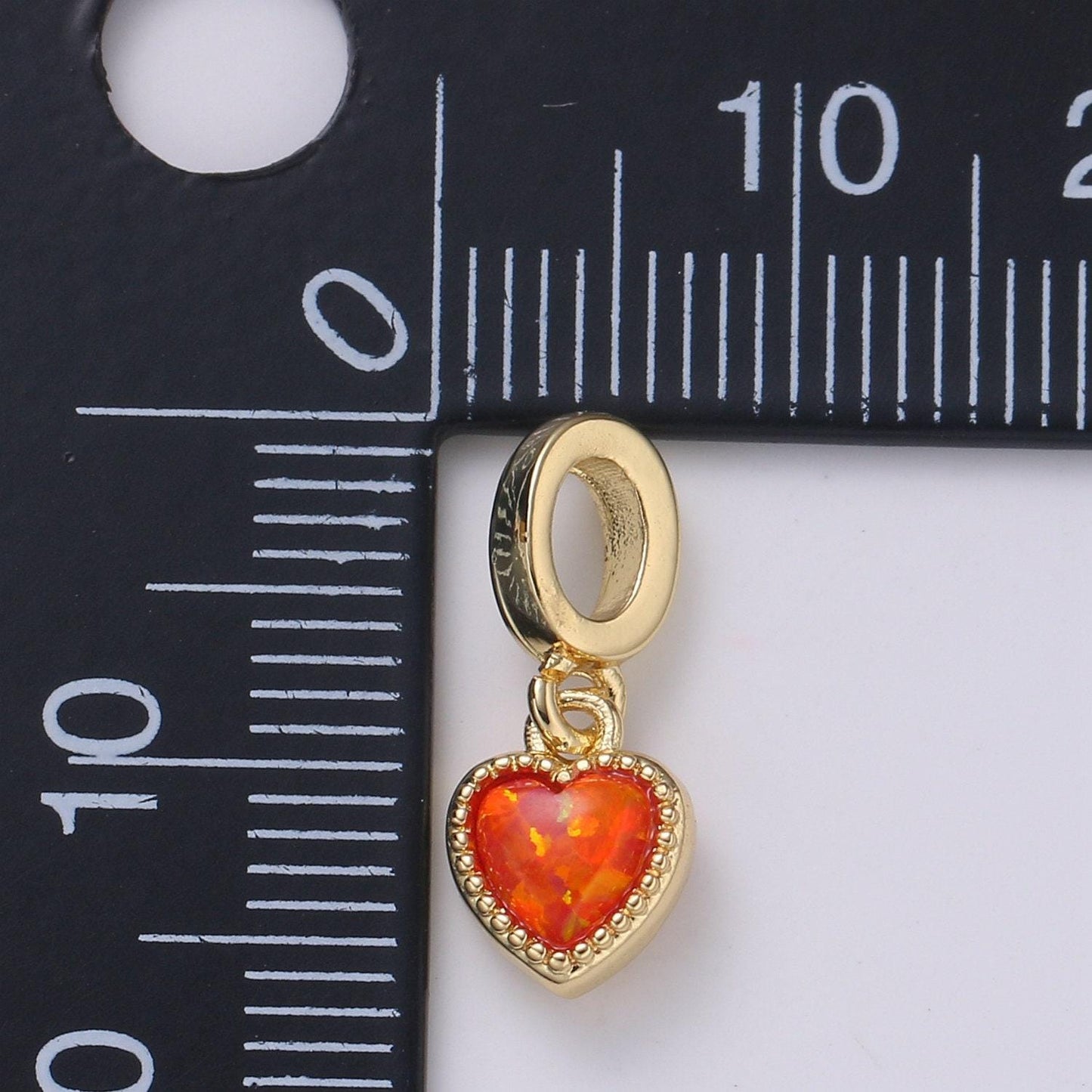 Red purple opal heart charm , love heart pendant, gold heart charm for bracelet necklace jewelry making supply pdgf-2184