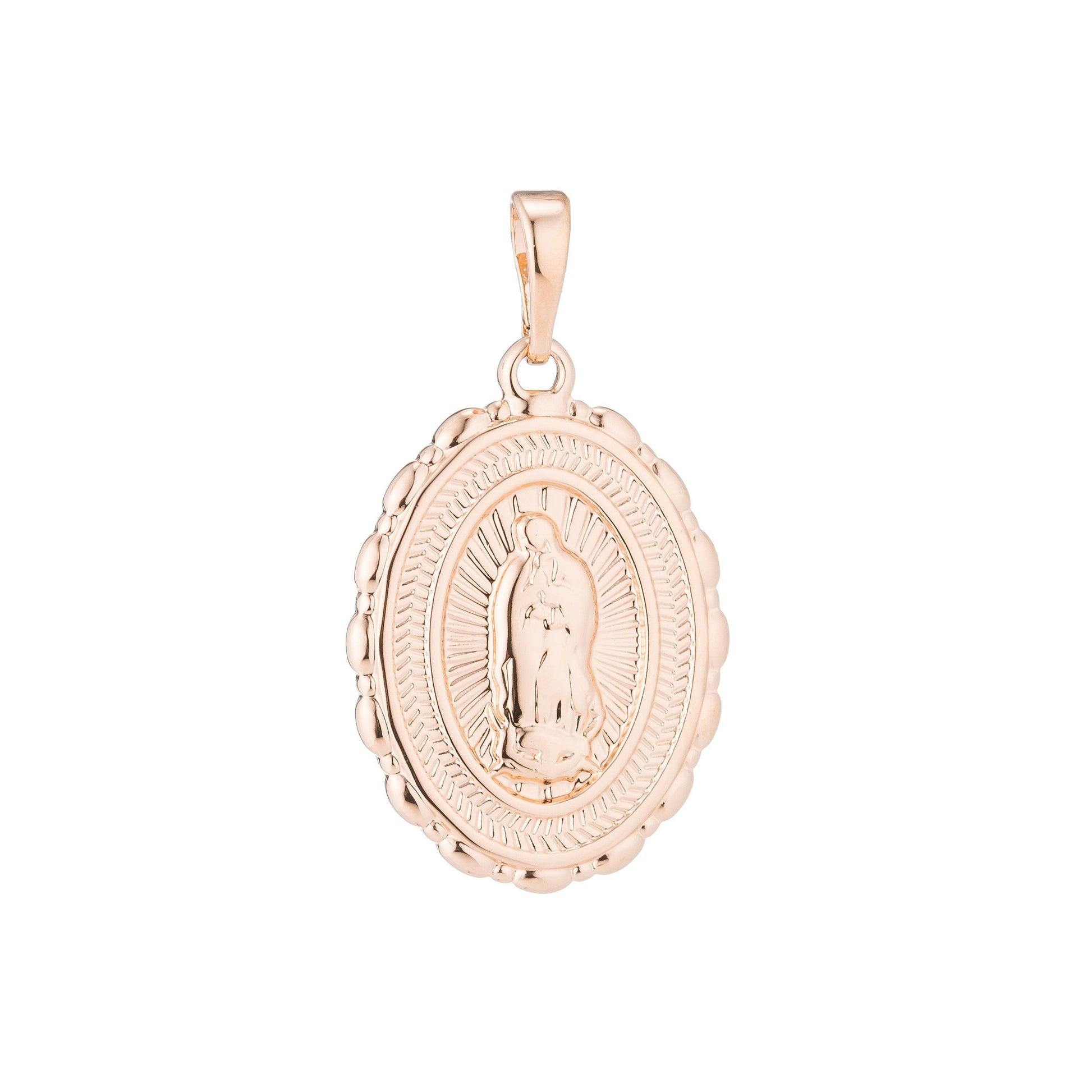 Gold holy mother mary, virgin, rosary, catholic, novena, family diy necklace pendant charm bead bails findings for jewelry making h-484