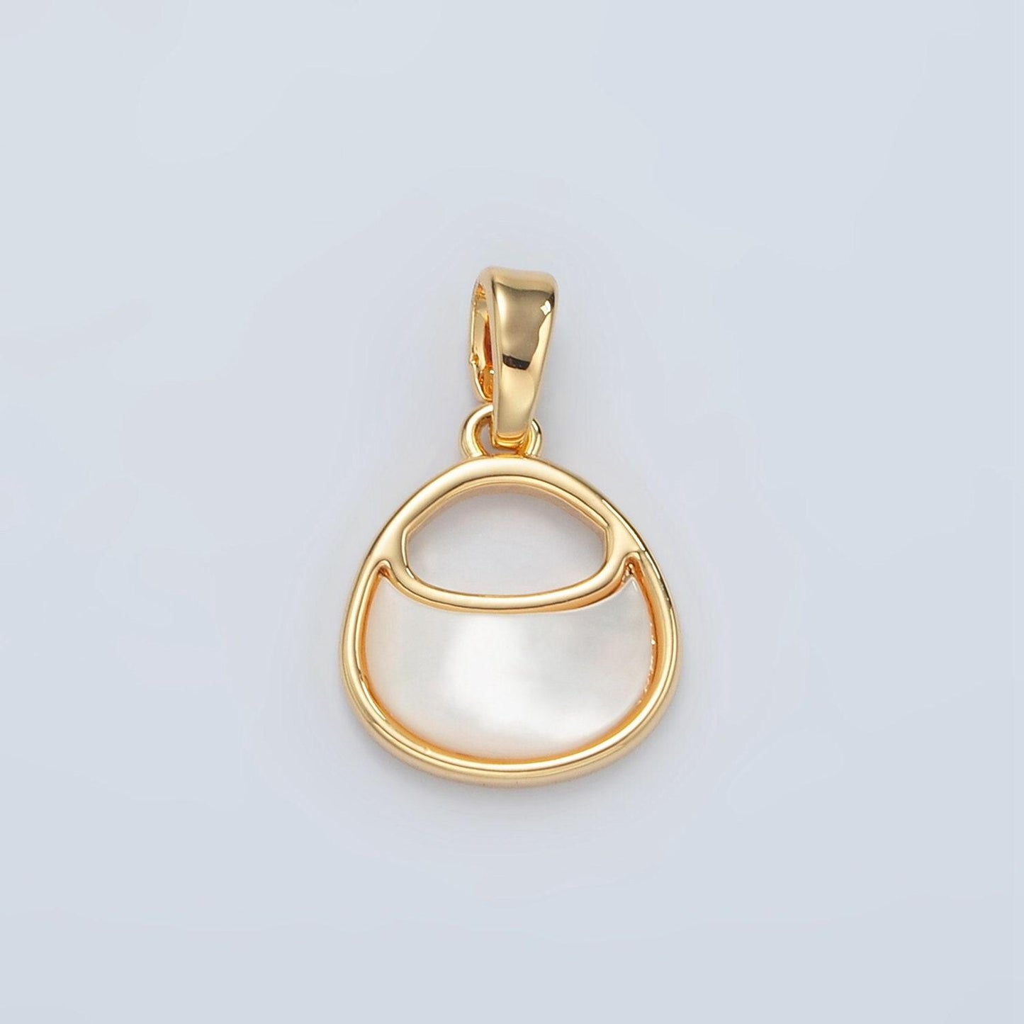 24k gold filled shell pearl purse charm fashionista bag pendant for necklace bracelet earring charm | h457