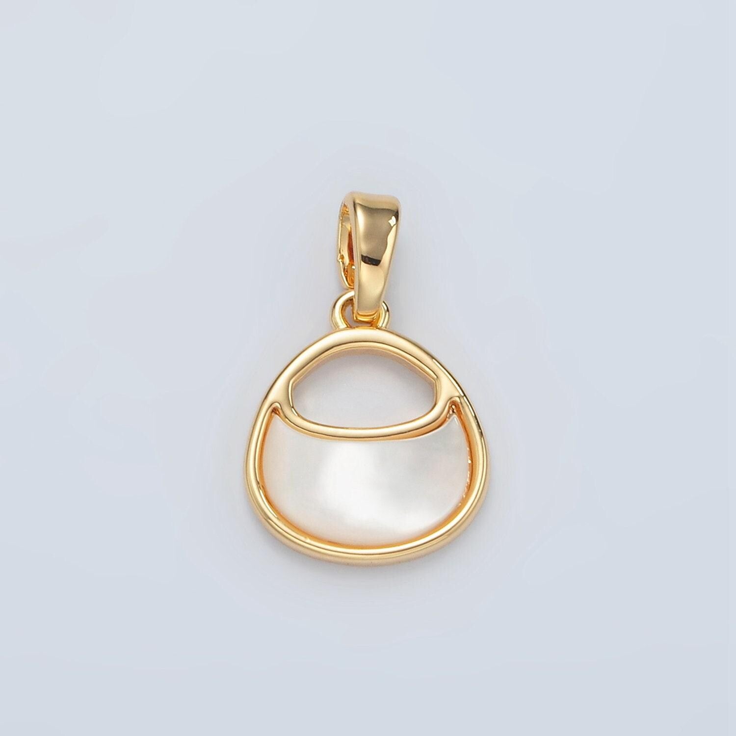 24k gold filled shell pearl purse charm fashionista bag pendant for necklace bracelet earring charm | h457