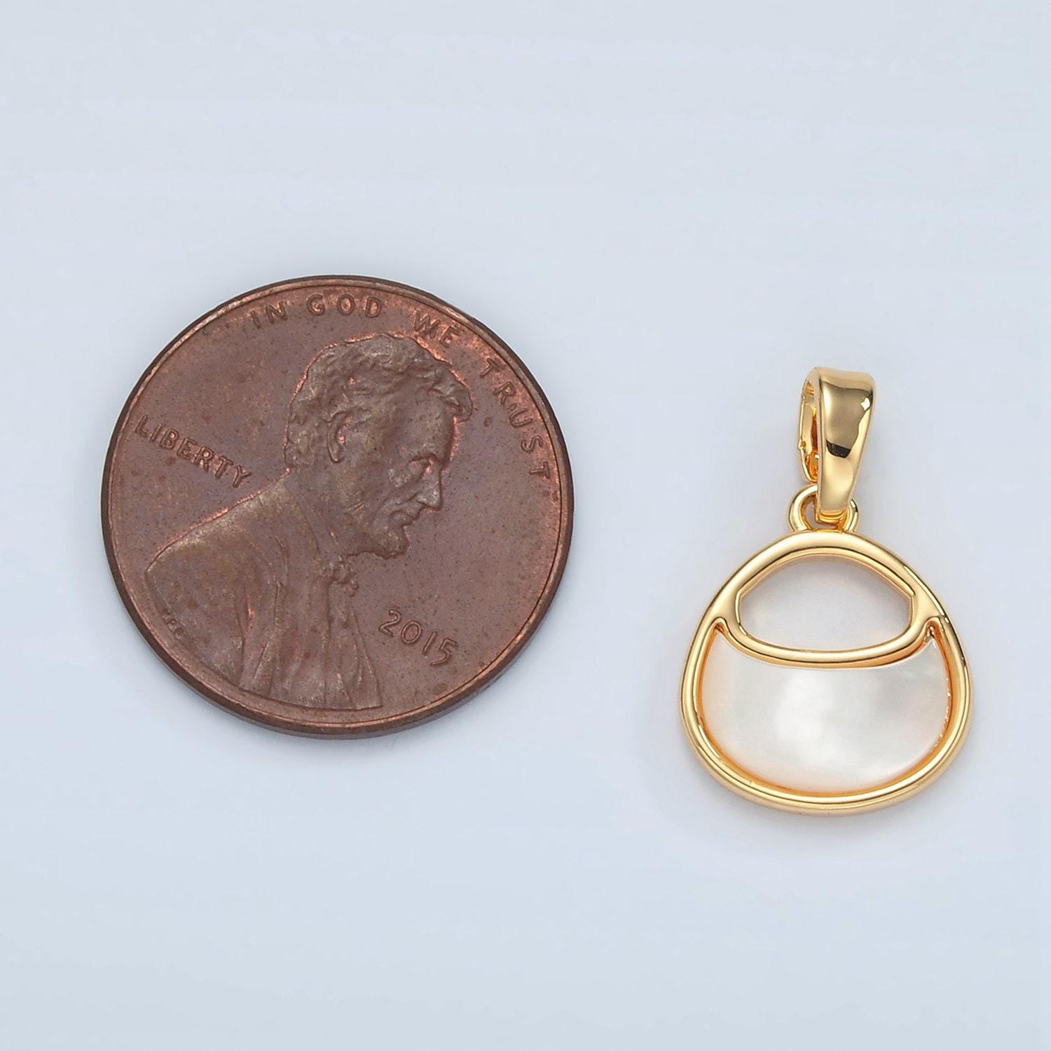 24k gold filled shell pearl purse charm fashionista bag pendant for necklace bracelet earring charm | h457
