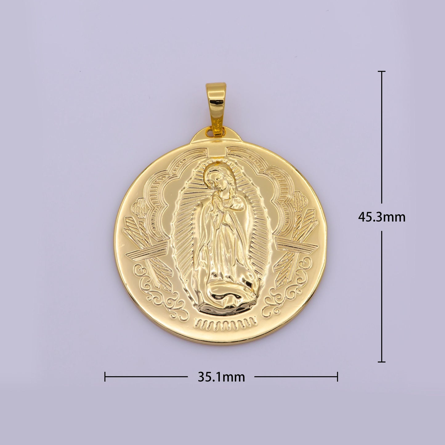 18k or 14k goldfilled lady guadalupe medal,virgen guadalupe pendant,pink gold virgin mary medallion, necklace charm, religious jewelry h-442