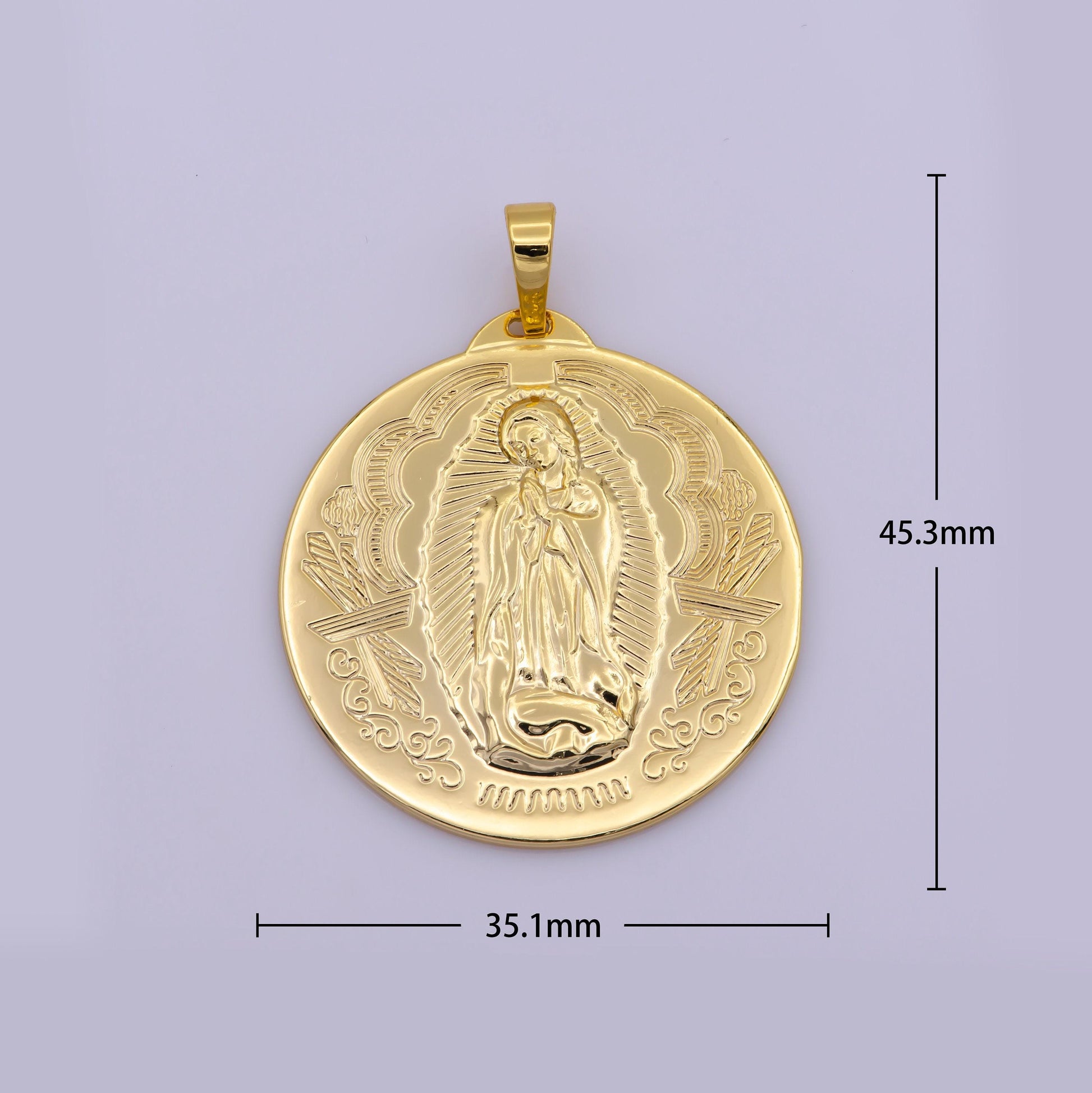 18k or 14k goldfilled lady guadalupe medal,virgen guadalupe pendant,pink gold virgin mary medallion, necklace charm, religious jewelry h-442