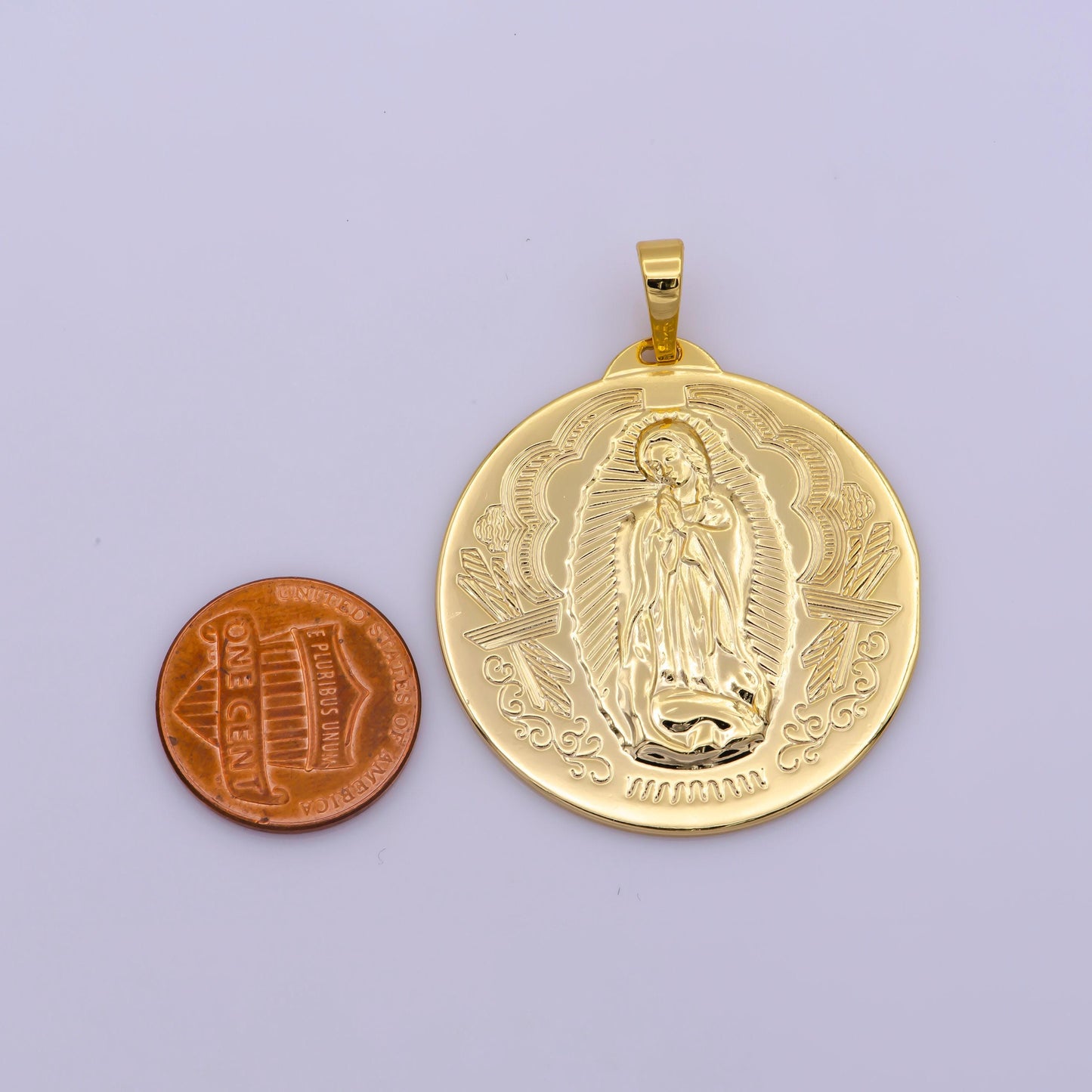 18k or 14k goldfilled lady guadalupe medal,virgen guadalupe pendant,pink gold virgin mary medallion, necklace charm, religious jewelry h-442