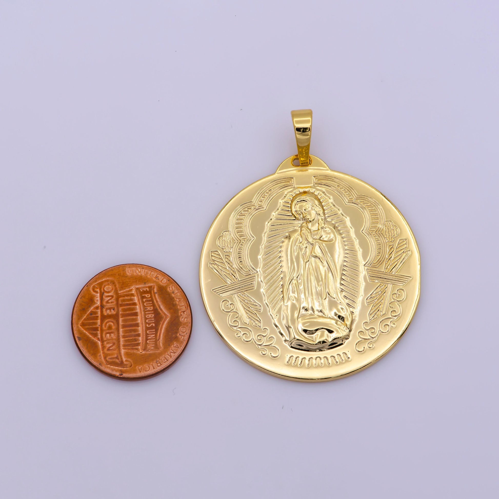 18k or 14k goldfilled lady guadalupe medal,virgen guadalupe pendant,pink gold virgin mary medallion, necklace charm, religious jewelry h-442