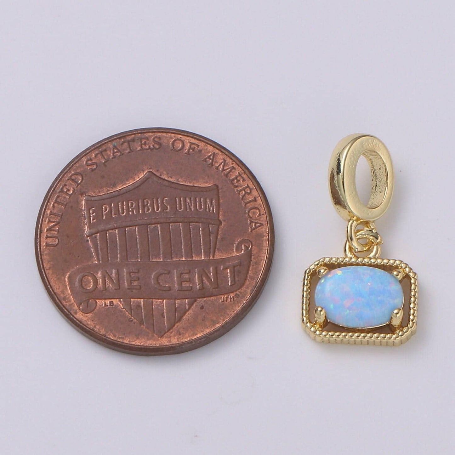 Mini octagon opal charm, dainty gold charm dainty charm bracelet earring necklace supplies, jewelry making, pdgf 2179