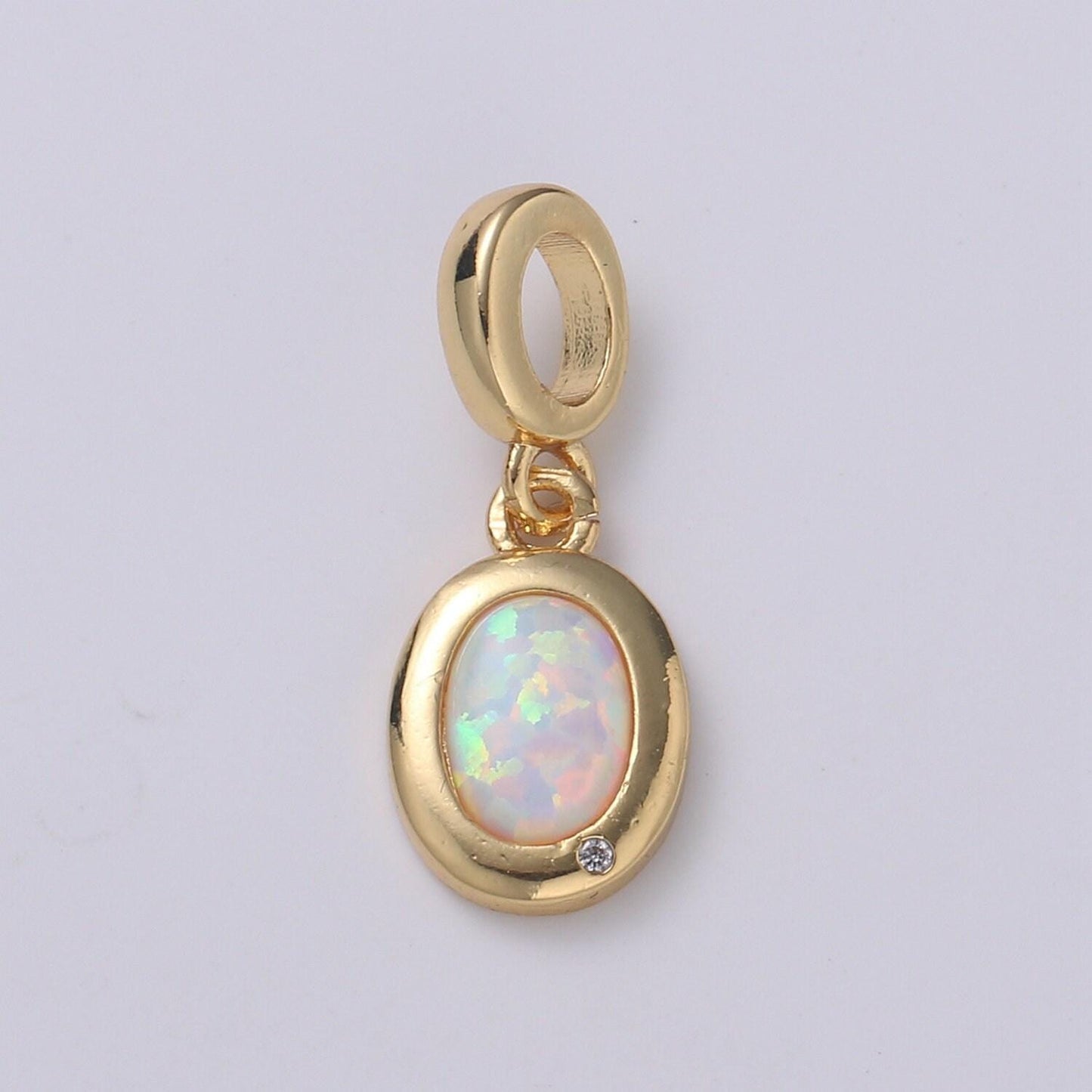 Dainty solitaire pendant 14k gold filled oval pendant for necklace opal charm birthstone cz geometric bezel charm h-389 h-390 h-392 h-397