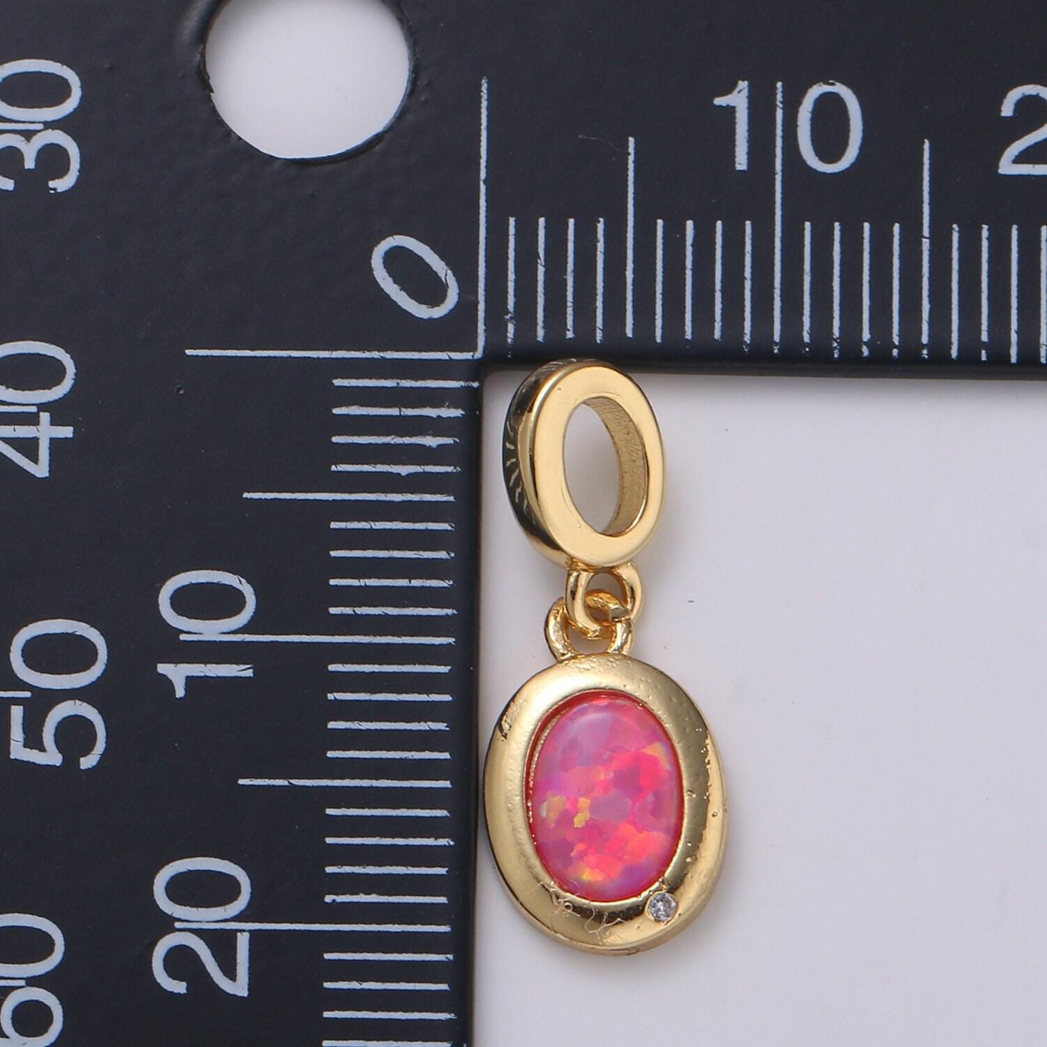 Dainty solitaire pendant 14k gold filled oval pendant for necklace opal charm birthstone cz geometric bezel charm h-389 h-390 h-392 h-397
