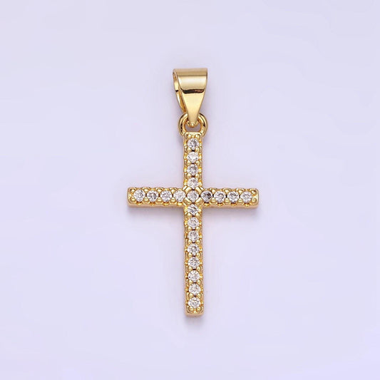 Micro pave cubic cross 24k gold filled pendant, cz 24k pendant, bracelet charm, necklace pendant, 24k gold jewelry h-392