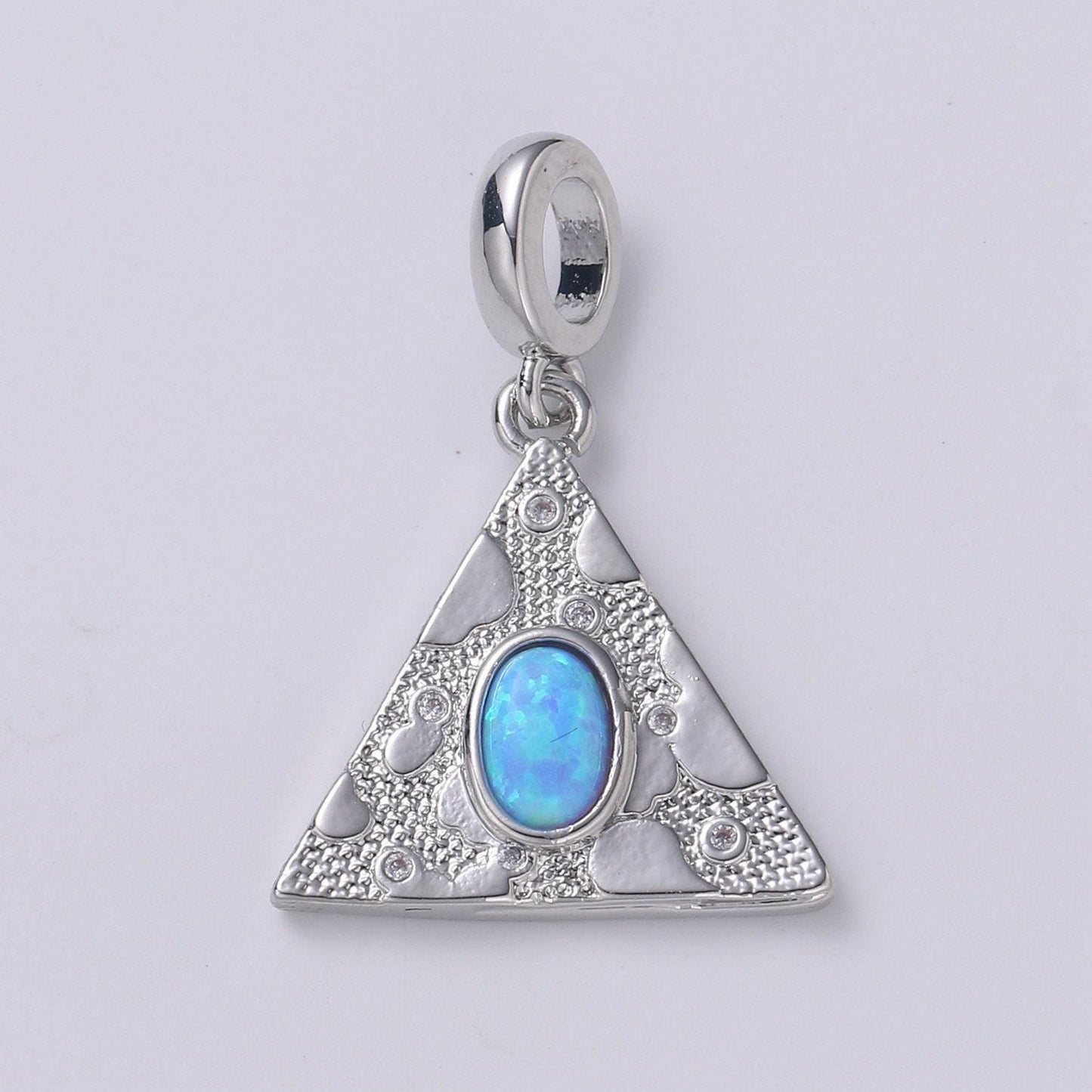 Dainty pendant triangle opal charm for necklace bracelet earring/geometric charm dangle for jewelry making supply h-307 h-309 h-384 h-387