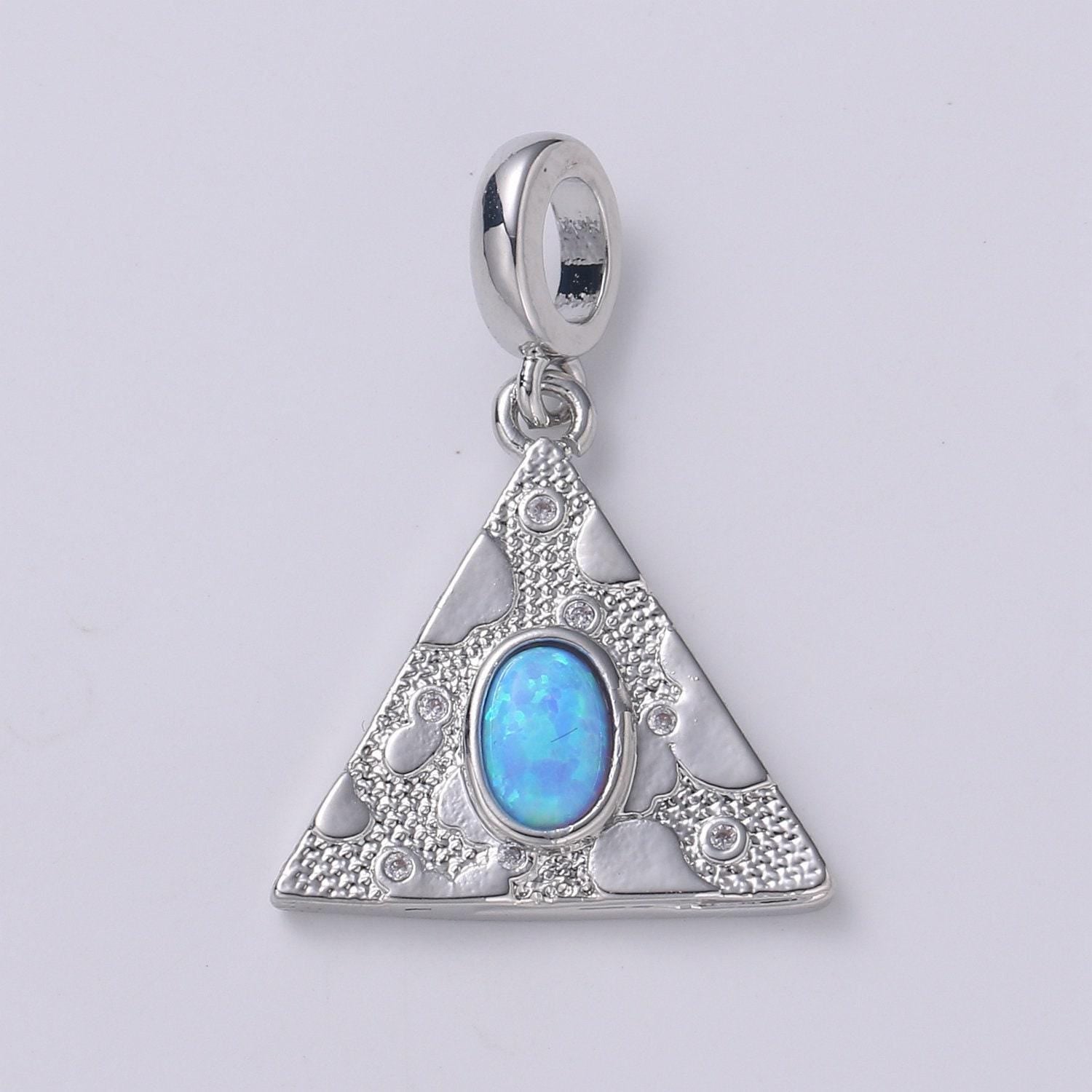 Dainty pendant triangle opal charm for necklace bracelet earring/geometric charm dangle for jewelry making supply h-307 h-309 h-384 h-387