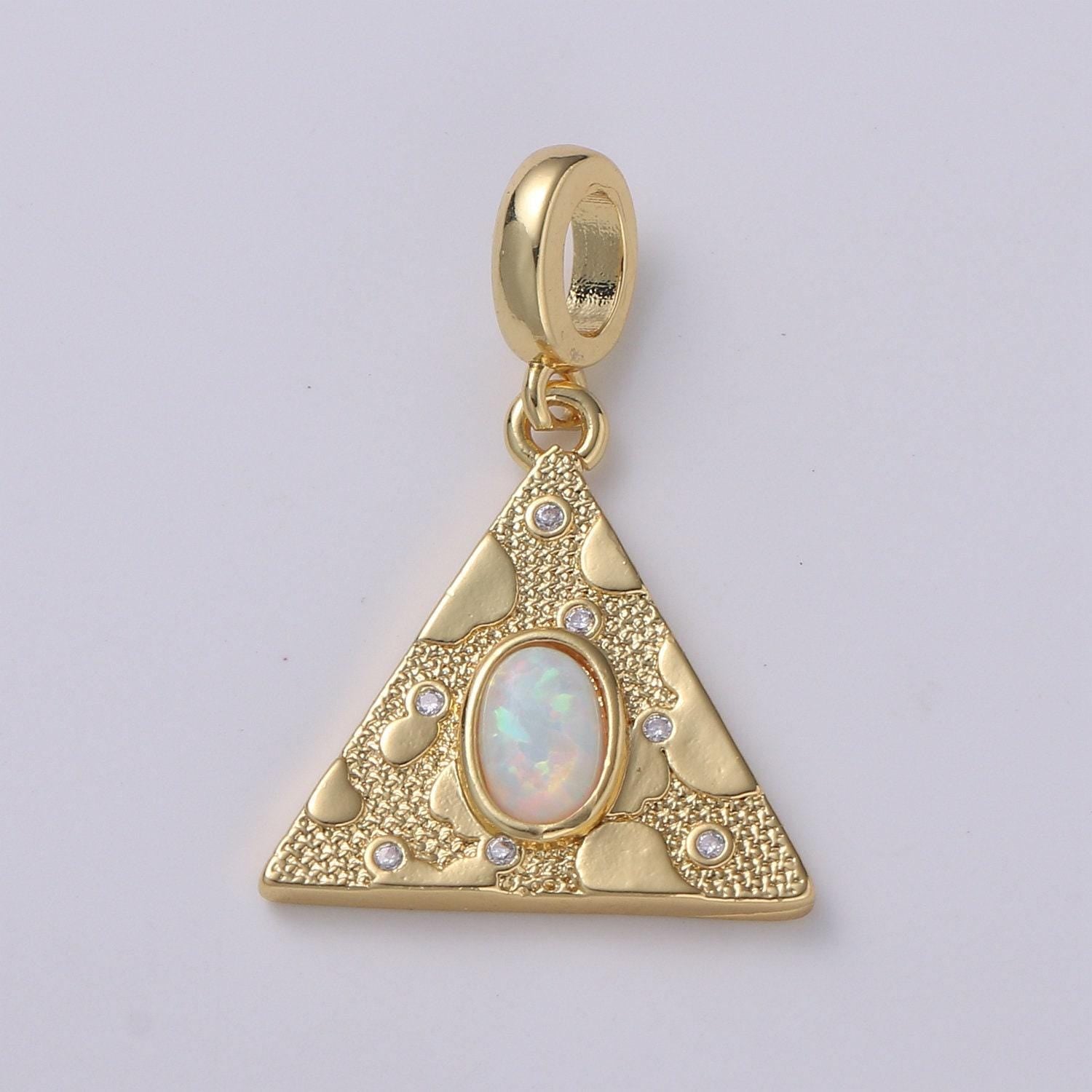 Dainty pendant triangle opal charm for necklace bracelet earring/geometric charm dangle for jewelry making supply h-307 h-309 h-384 h-387