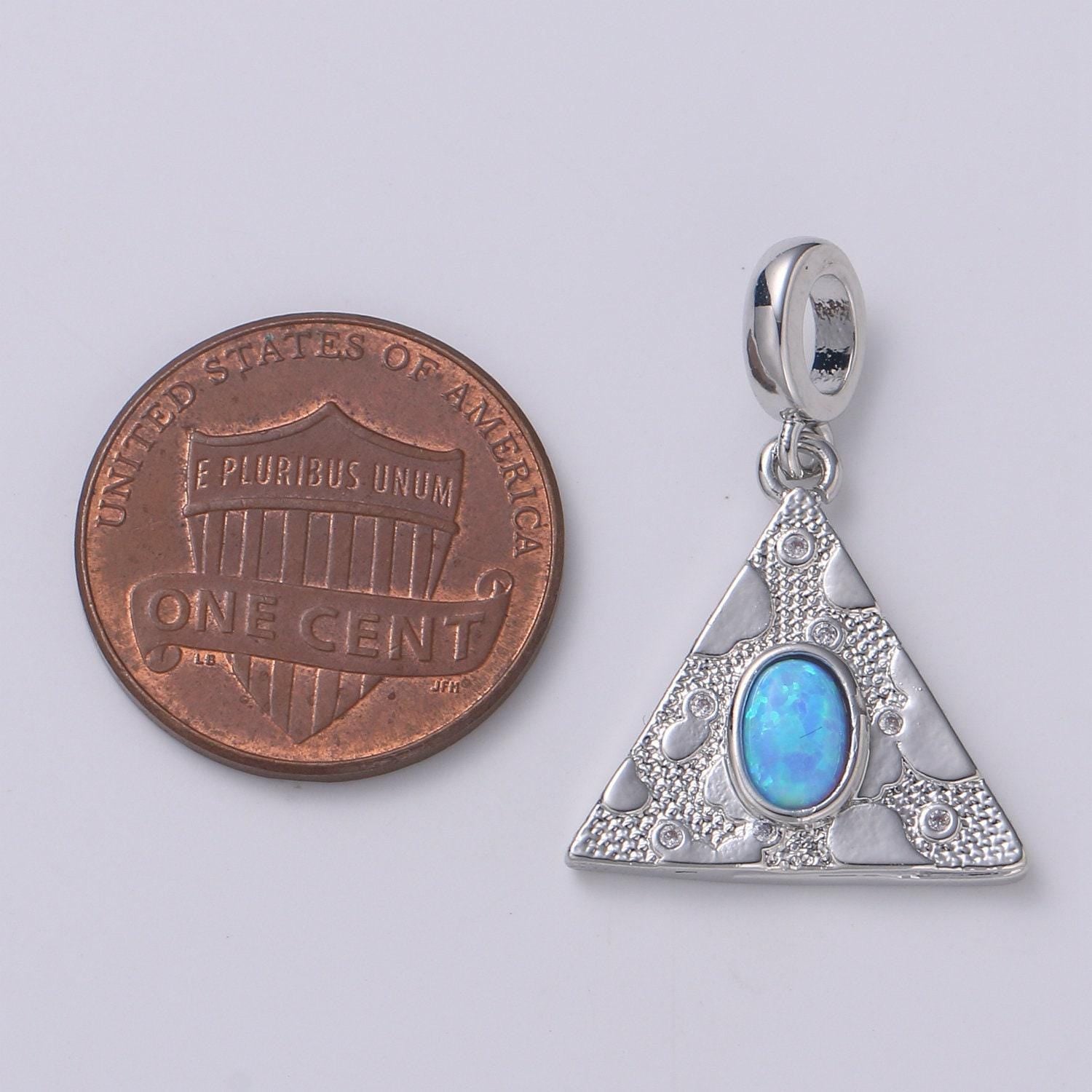 Dainty pendant triangle opal charm for necklace bracelet earring/geometric charm dangle for jewelry making supply h-307 h-309 h-384 h-387