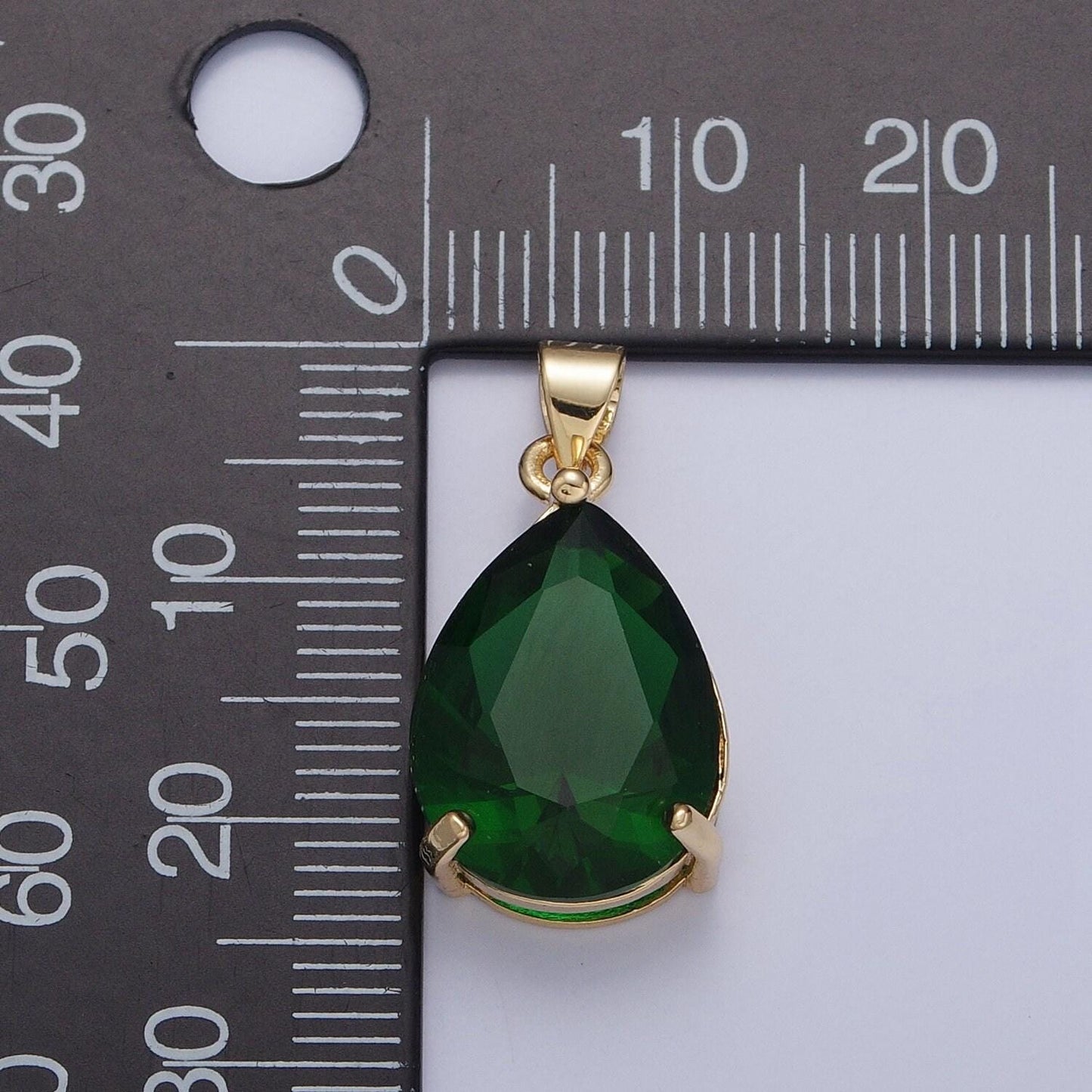 24k gold filled round gemstones teardrop cubic zirconia cz pendant charm for jewelry necklace making