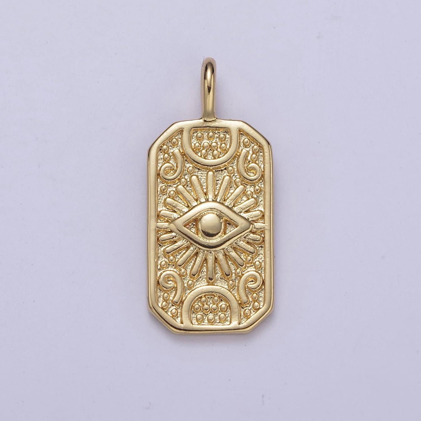Evil eye charm tag pendant, dainty 14k gold filled eye charm for bracelet necklace pendant earring findings for jewelry making h-372