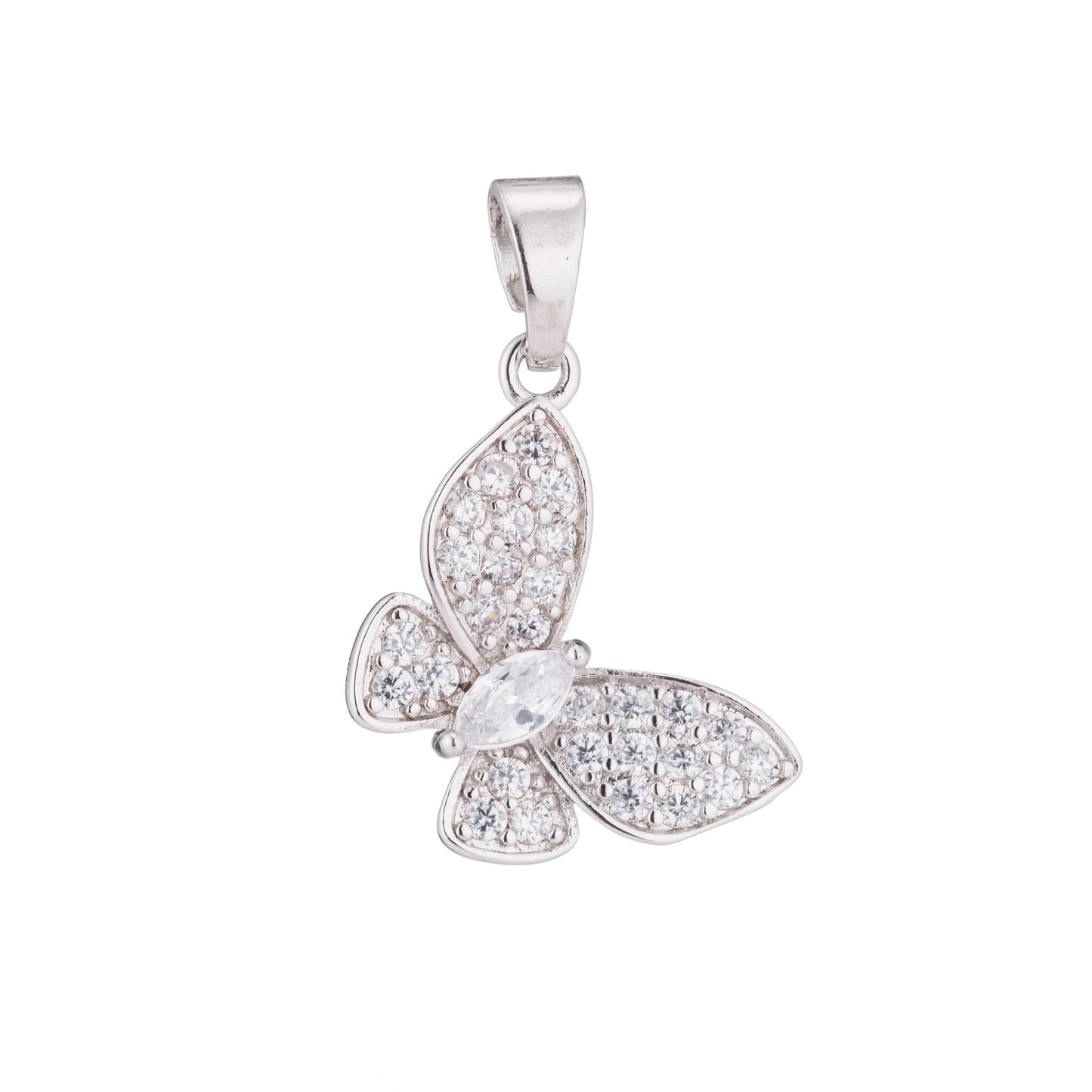 Gold fill cute monarch butterfly insect spring animal lover cubic zirconia necklace pendant charm bead bails findings for jewelry making