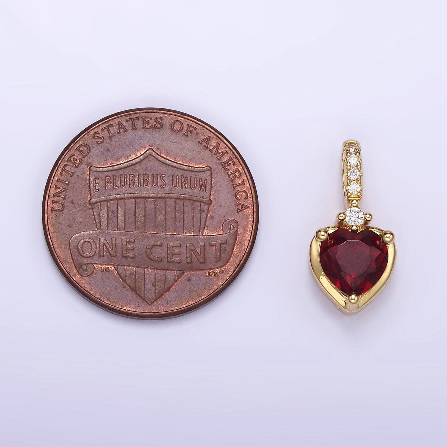 24k gold fille red heart pendant charm love cz charm for diy jewelry h329