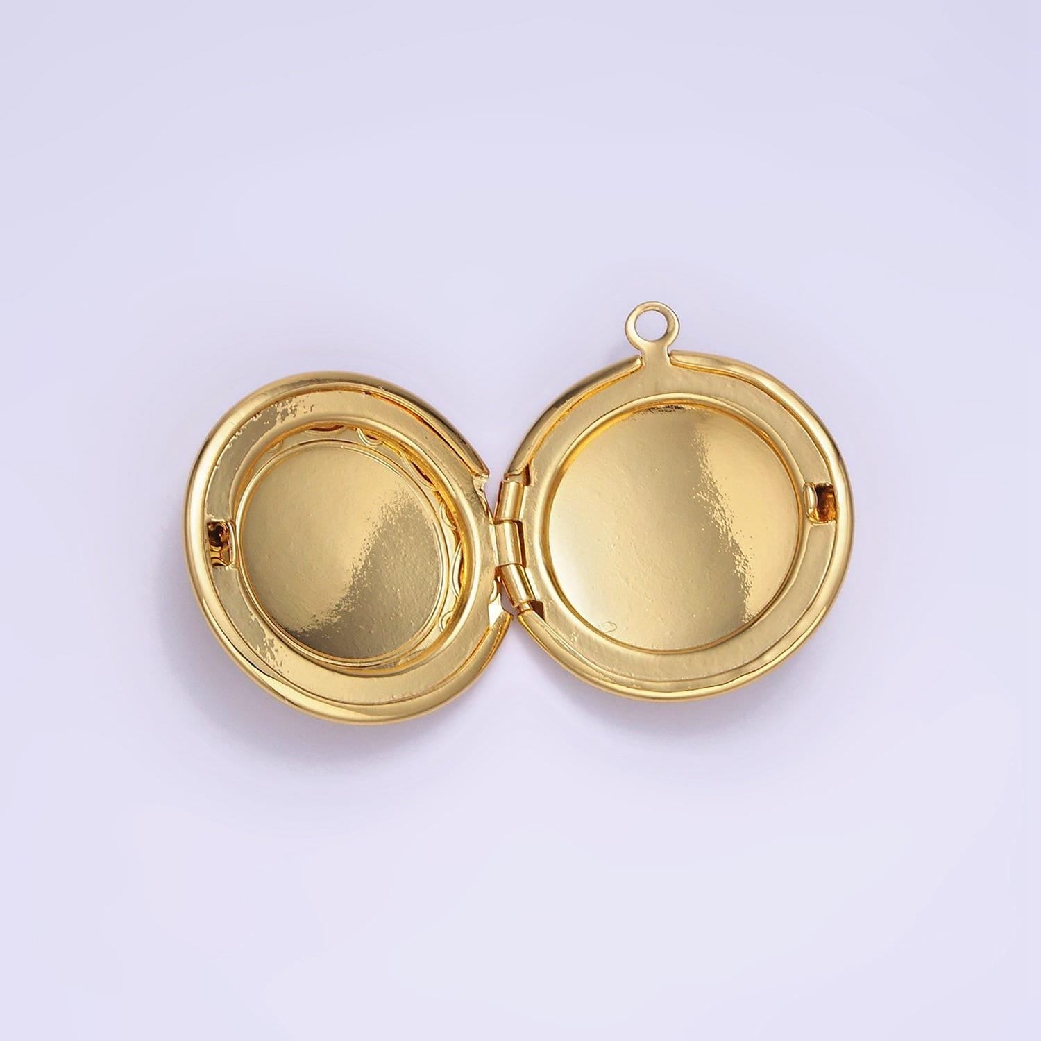 24k gold filled locket charm gold round locket charm bohemian locket pendant for jewelry making h269