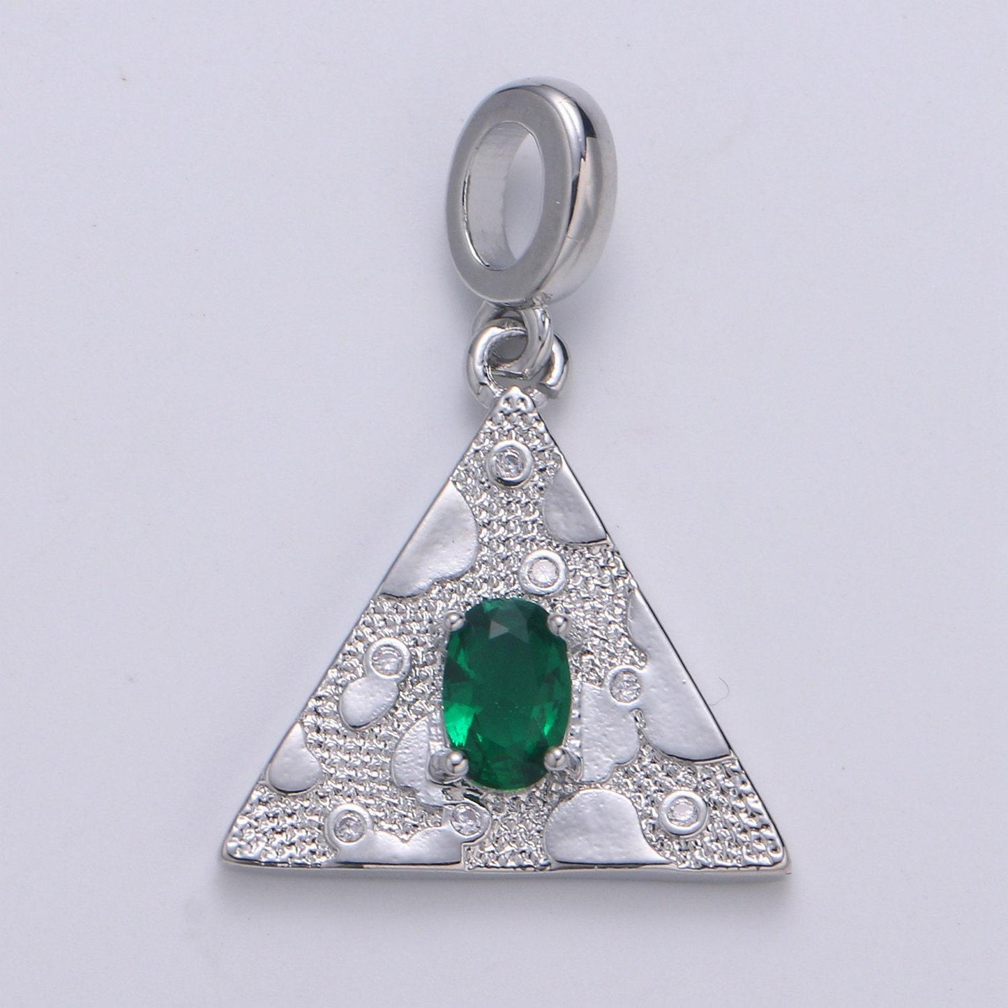 Emerald green gold filled triangle pendants h-255 h-258