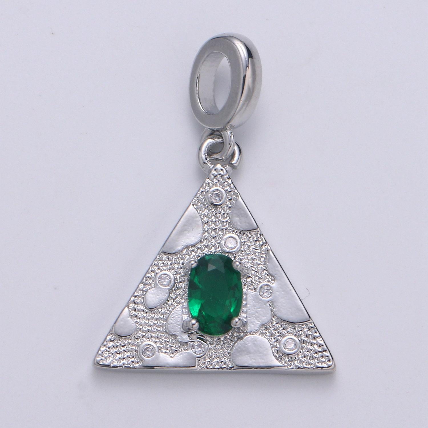 Emerald green gold filled triangle pendants h-255 h-258