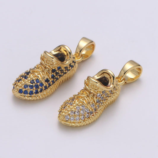 Dainty gold filled sneakers pendants h-248
