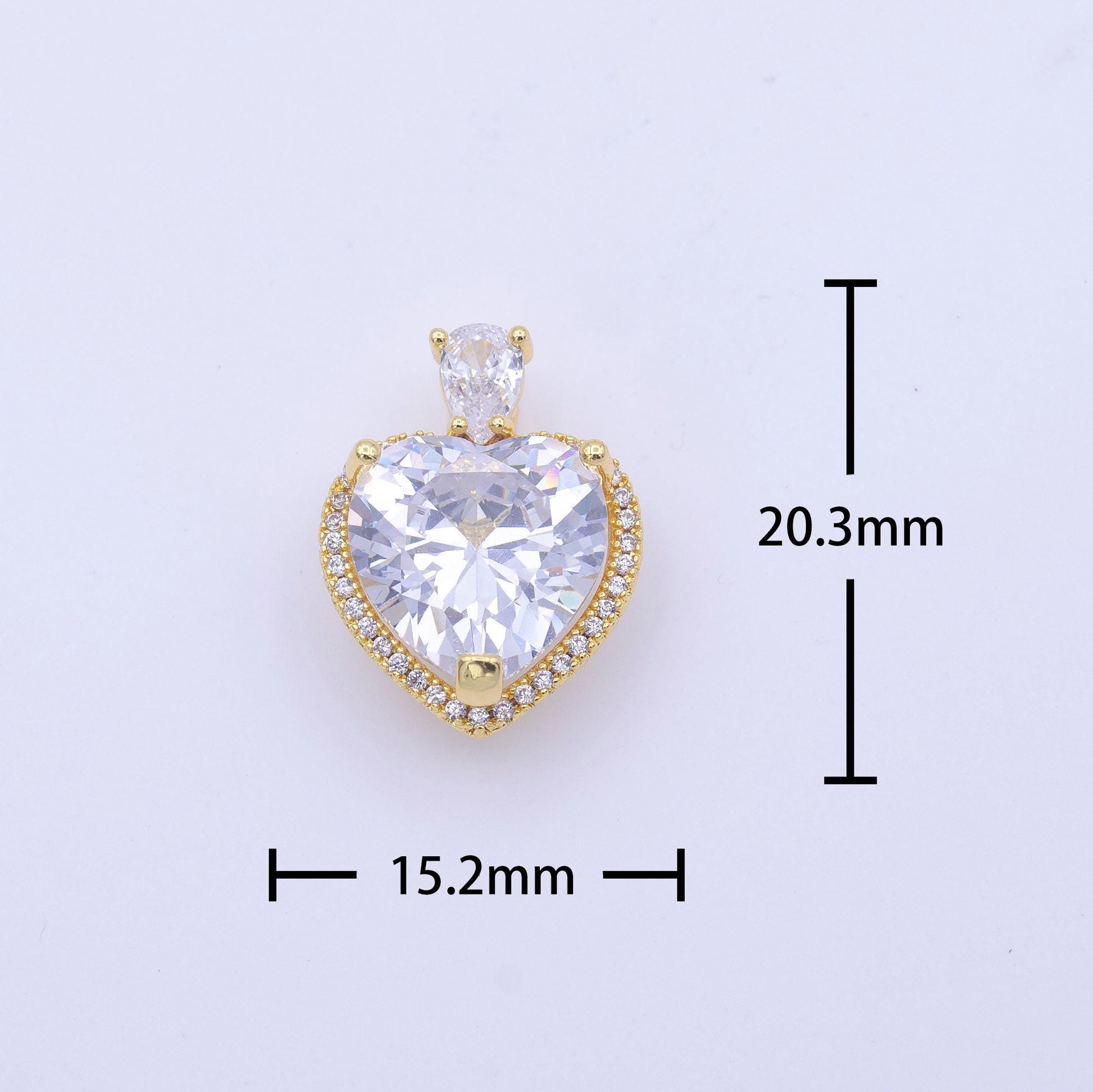 Silver micro pave heart cz pendant charm for jewelry necklace making h-231