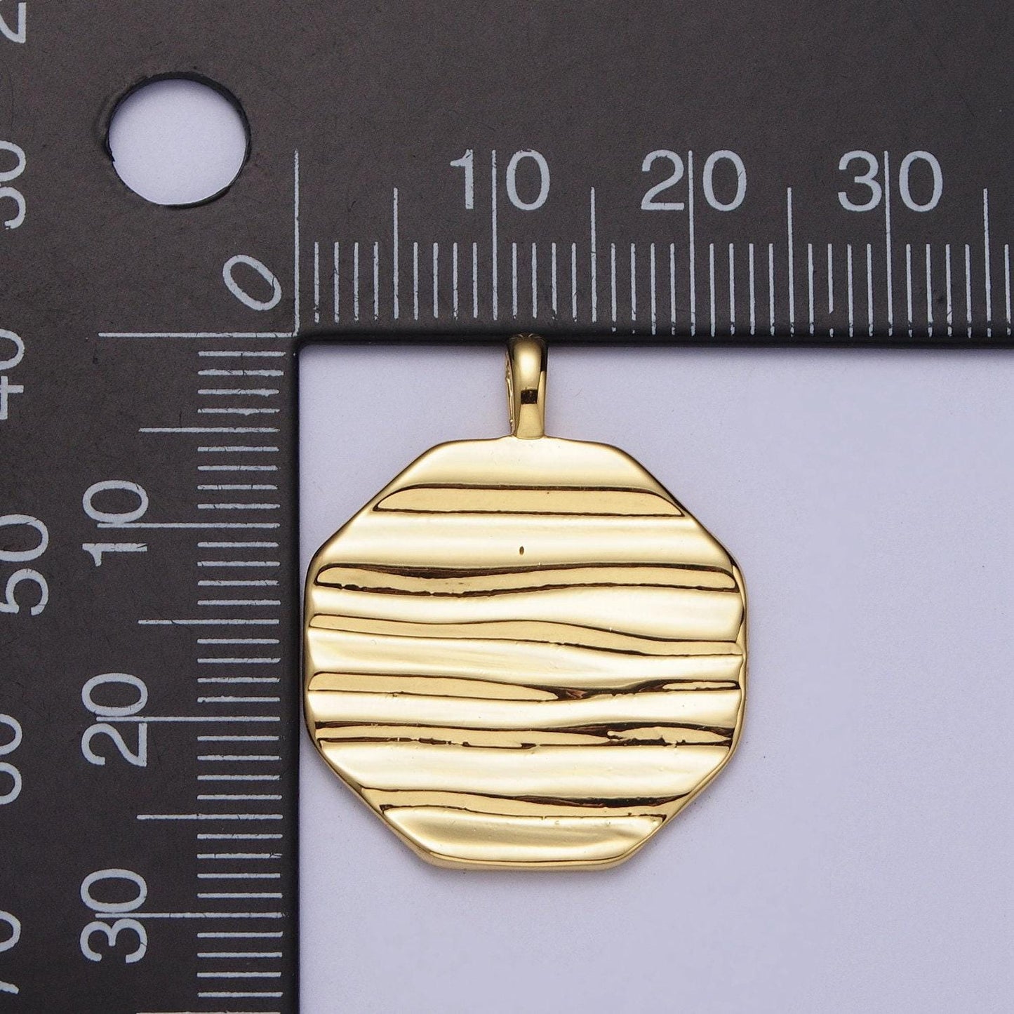 Octagon charm, dainty the wave charm 14k gold filled geometric pendant necklace charm wholesale bulk findings h043