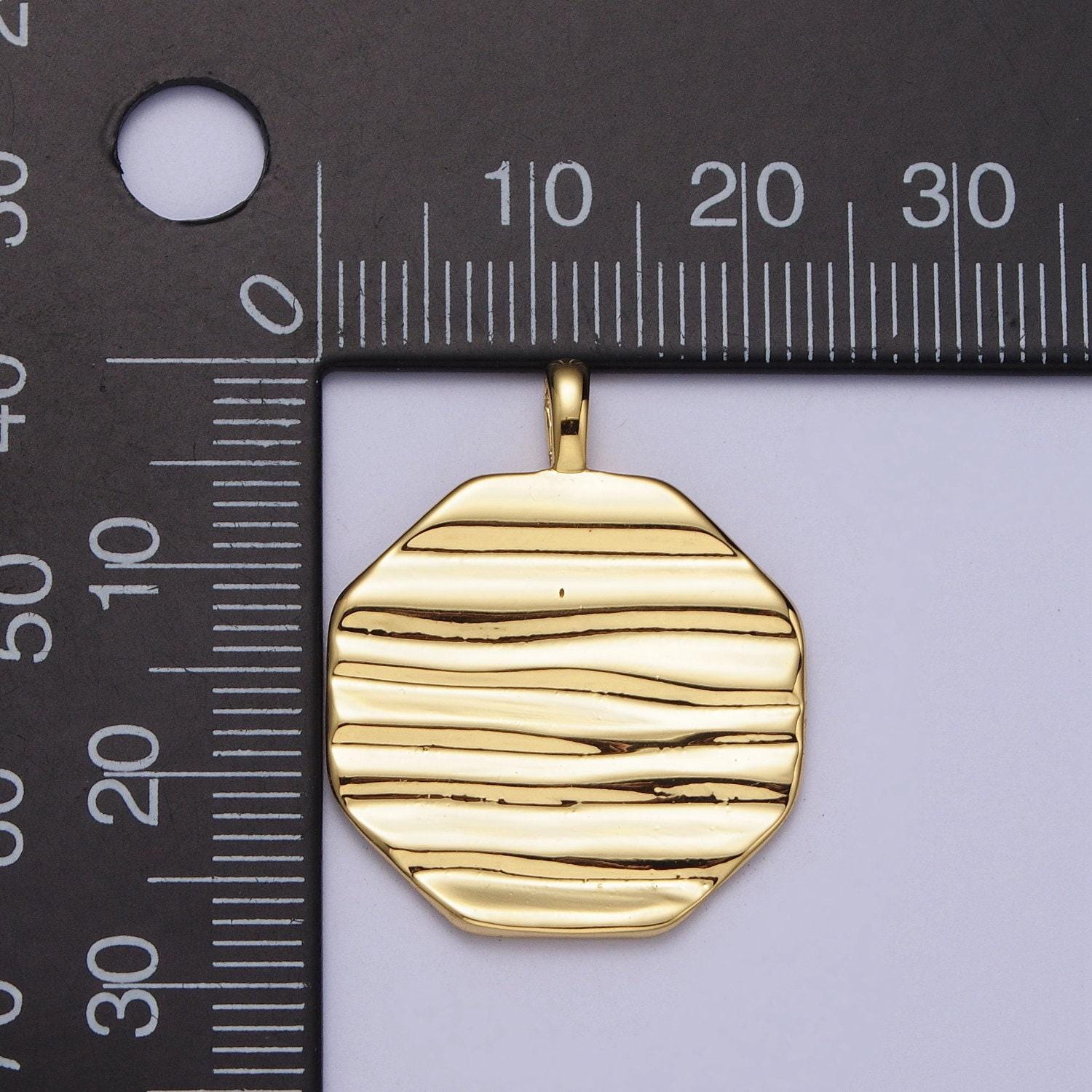 Octagon charm, dainty the wave charm 14k gold filled geometric pendant necklace charm wholesale bulk findings h043