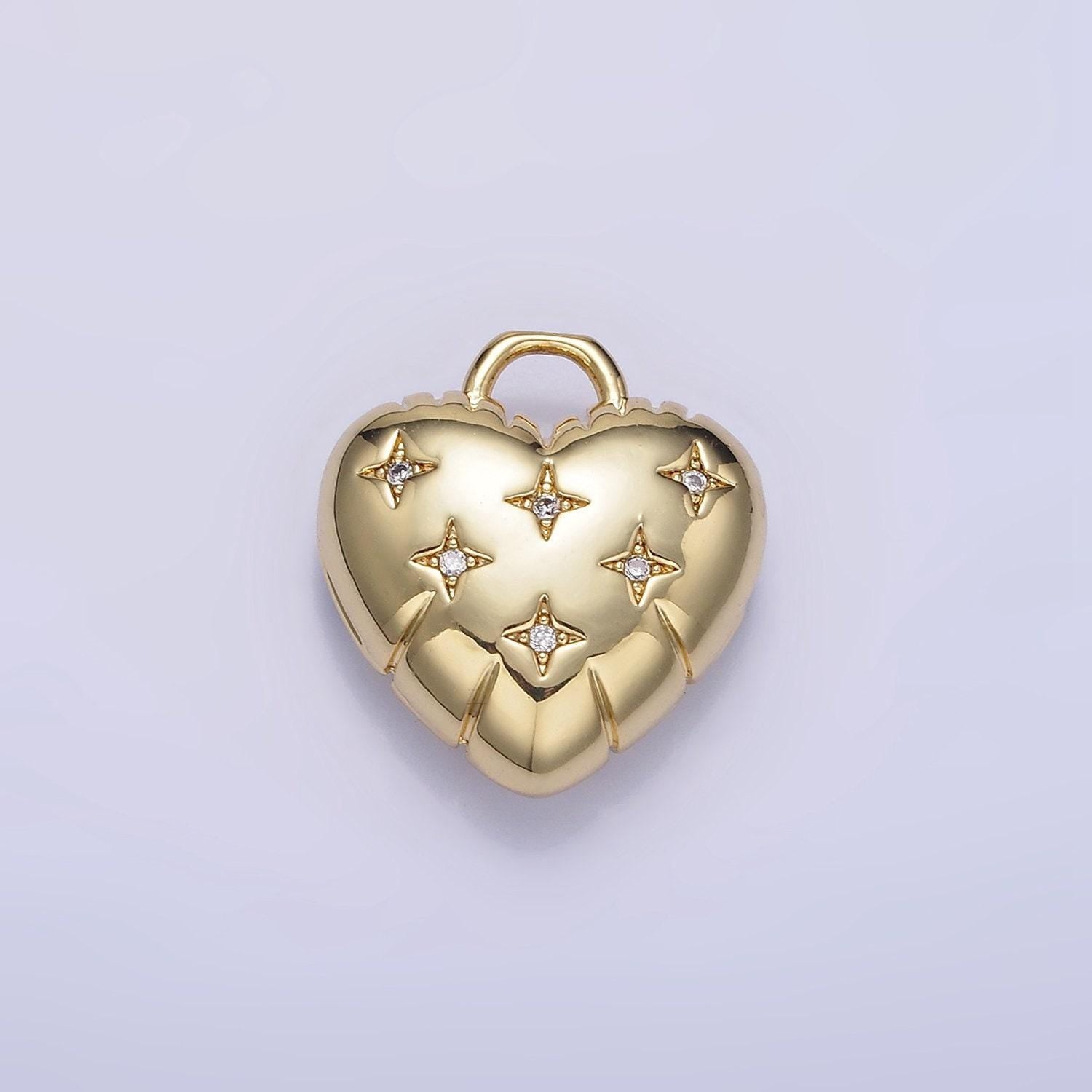 Dainty cz heart balloon pendant 24k gold filed micro pave cz bright love balloon charm for valentine bracelet necklace component | h-035