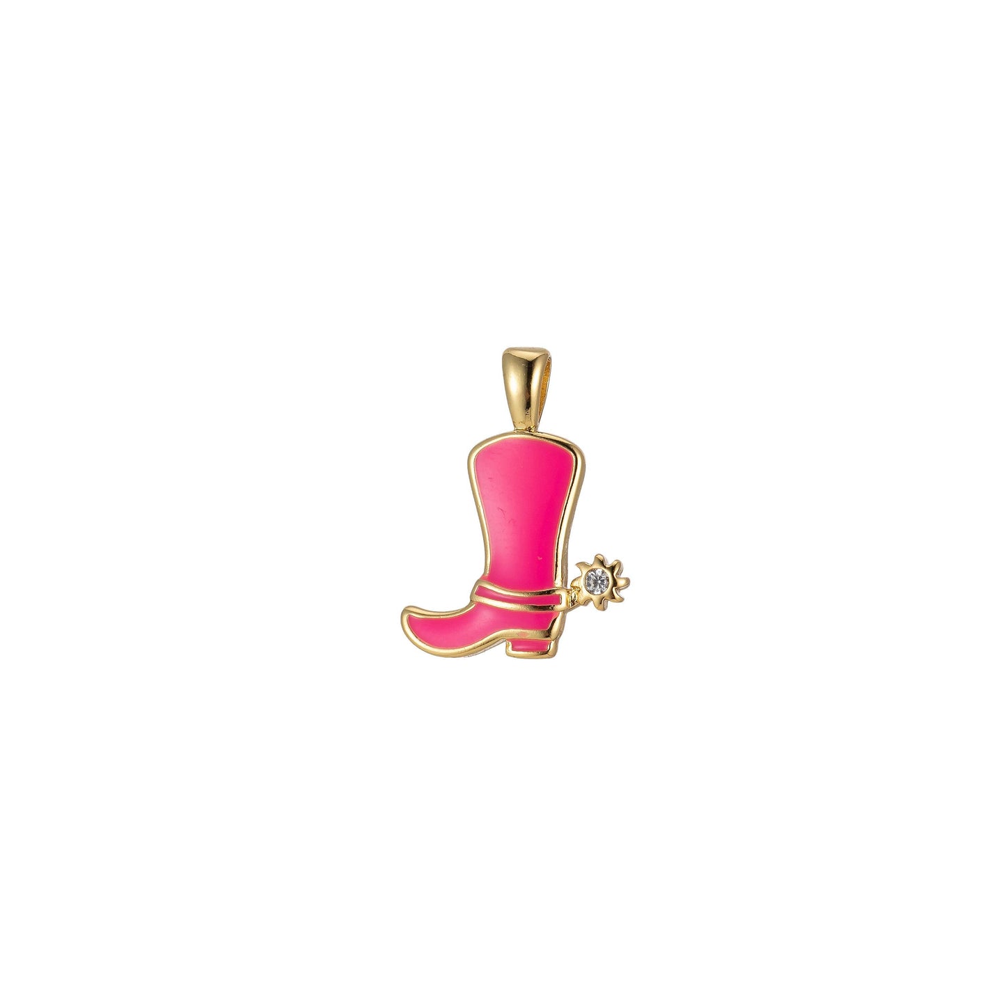 1pc enamel color cowboy boot charm, gold cowboy boots charm for necklace or bracelet, cowgirl charm, rodeo cowgirl jewelry pd 2247