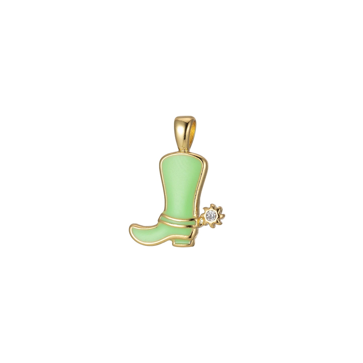 1pc enamel color cowboy boot charm, gold cowboy boots charm for necklace or bracelet, cowgirl charm, rodeo cowgirl jewelry pd 2247