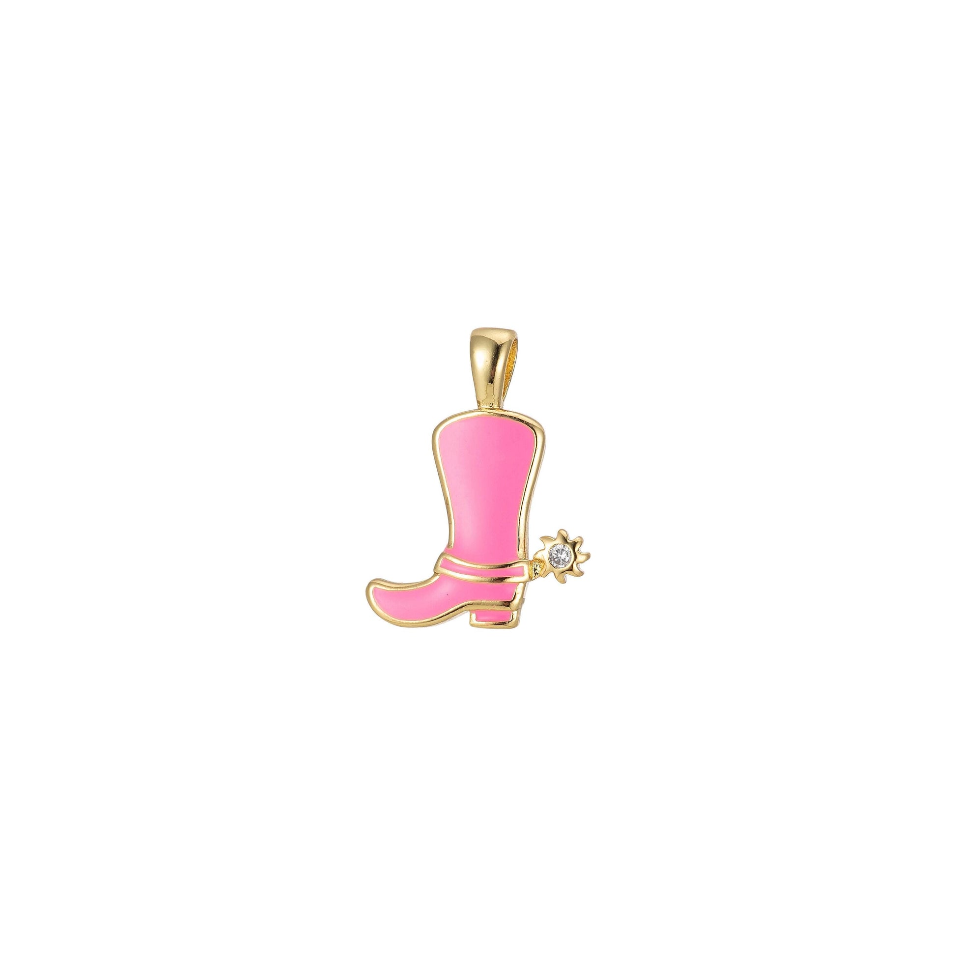1pc enamel color cowboy boot charm, gold cowboy boots charm for necklace or bracelet, cowgirl charm, rodeo cowgirl jewelry pd 2247