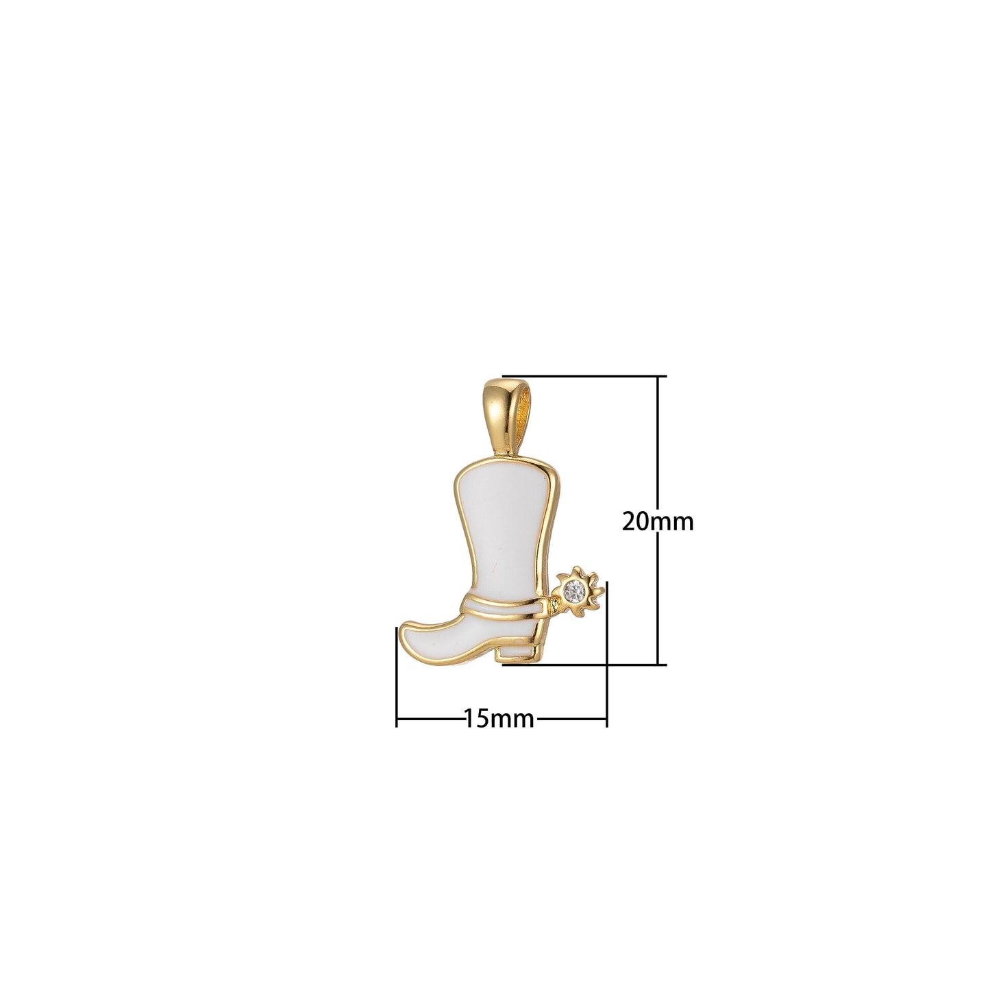 1pc enamel color cowboy boot charm, gold cowboy boots charm for necklace or bracelet, cowgirl charm, rodeo cowgirl jewelry pd 2247