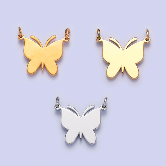 Minimalist gold filled butterfly connector, 16.5mmx17.5mm spring mariposa charm for jewelry making | g-927, g-928, g-929