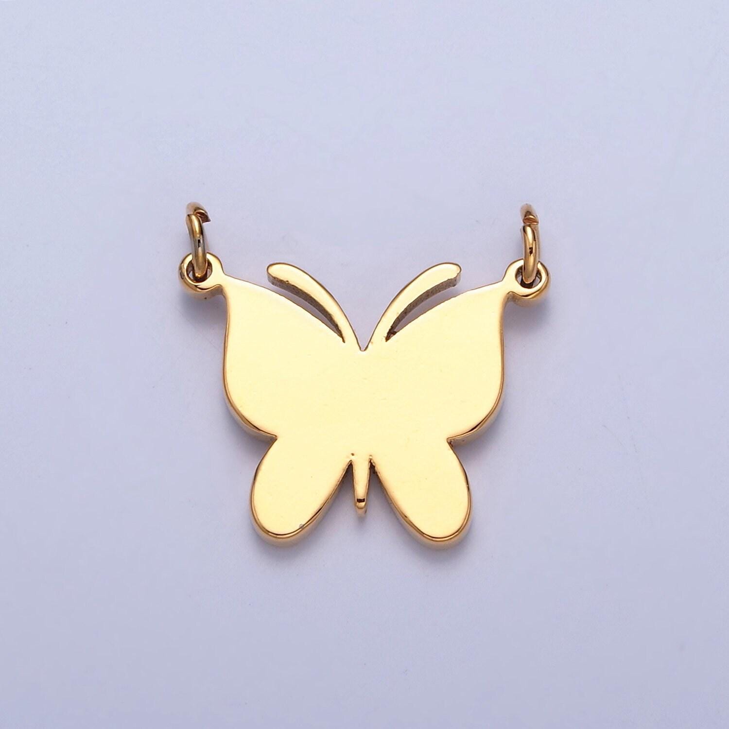 Minimalist gold filled butterfly connector, 16.5mmx17.5mm spring mariposa charm for jewelry making | g-927, g-928, g-929