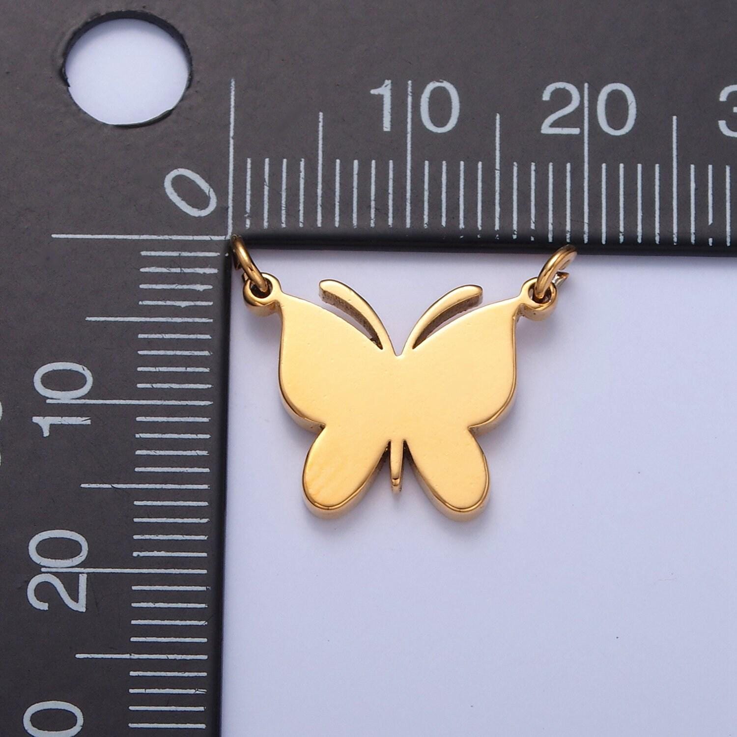 Minimalist gold filled butterfly connector, 16.5mmx17.5mm spring mariposa charm for jewelry making | g-927, g-928, g-929