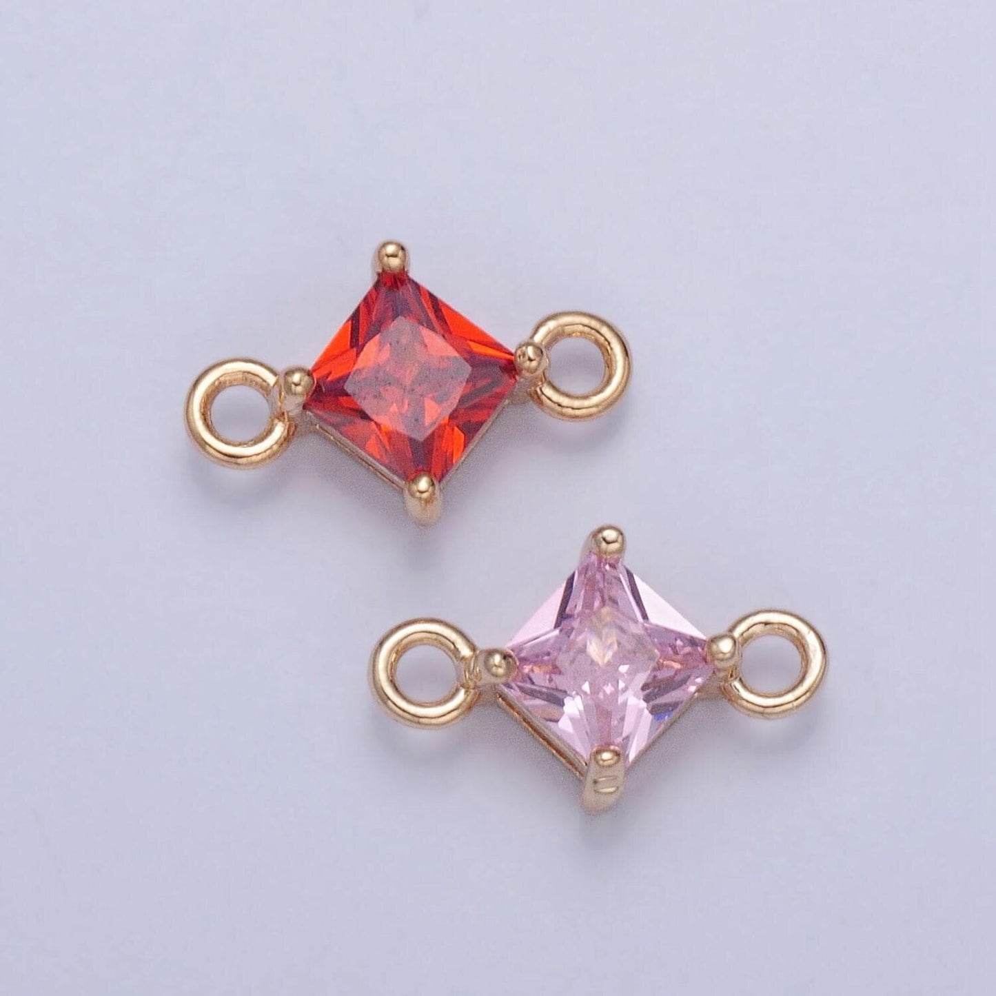 14k gold plated gold mini rhombus charm connector for bracelet necklace link connector | g-918, g-919, g-920