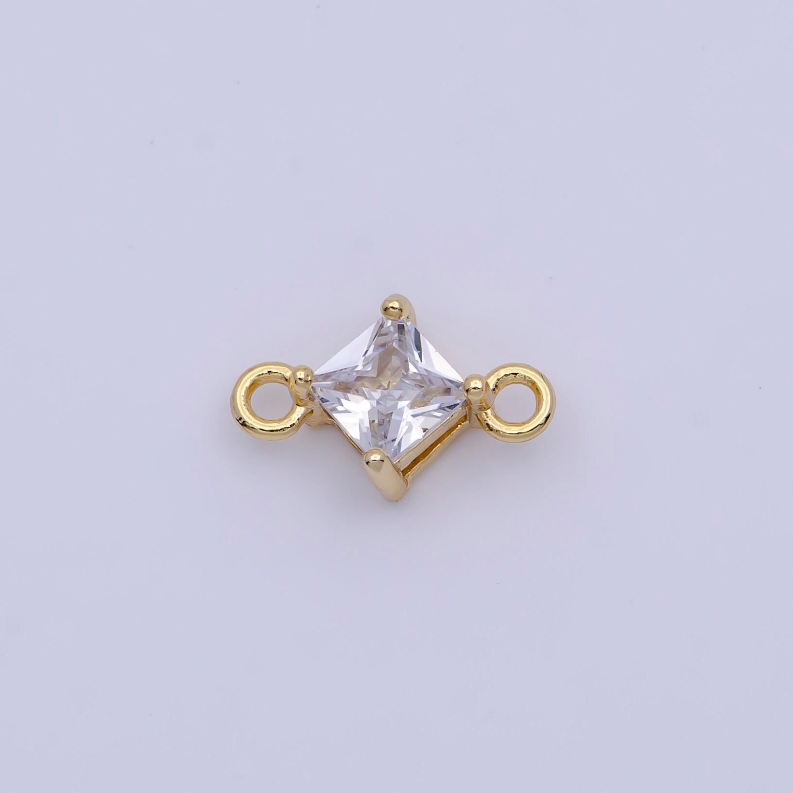 14k gold plated gold mini rhombus charm connector for bracelet necklace link connector | g-918, g-919, g-920