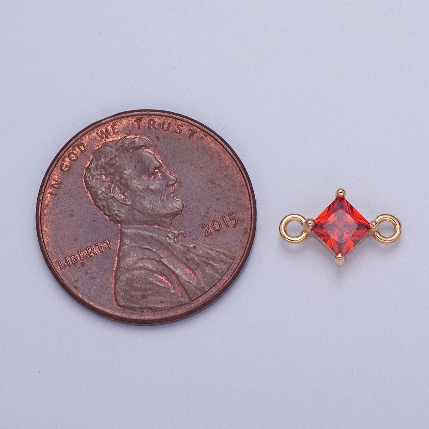 14k gold plated gold mini rhombus charm connector for bracelet necklace link connector | g-918, g-919, g-920