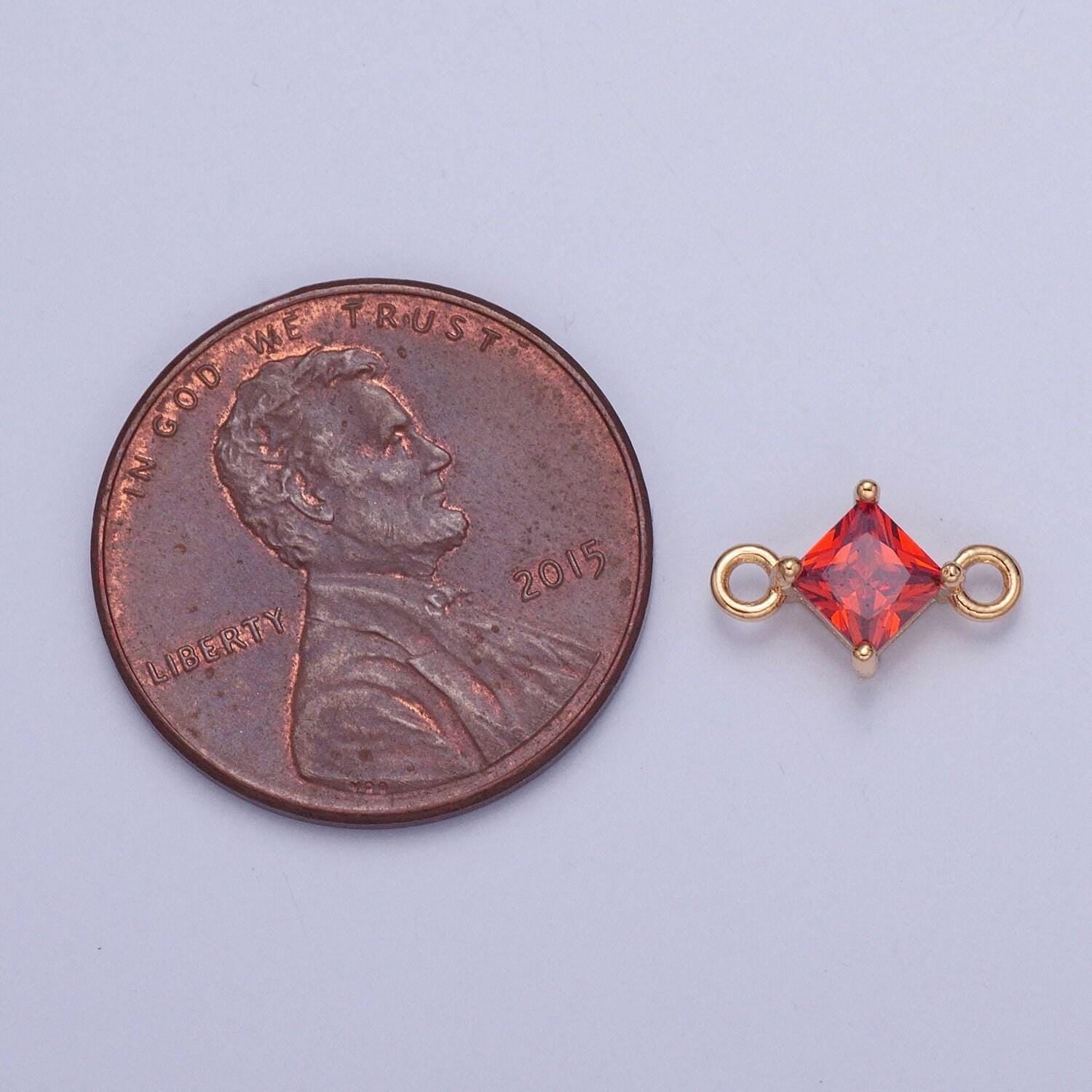 14k gold plated gold mini rhombus charm connector for bracelet necklace link connector | g-918, g-919, g-920