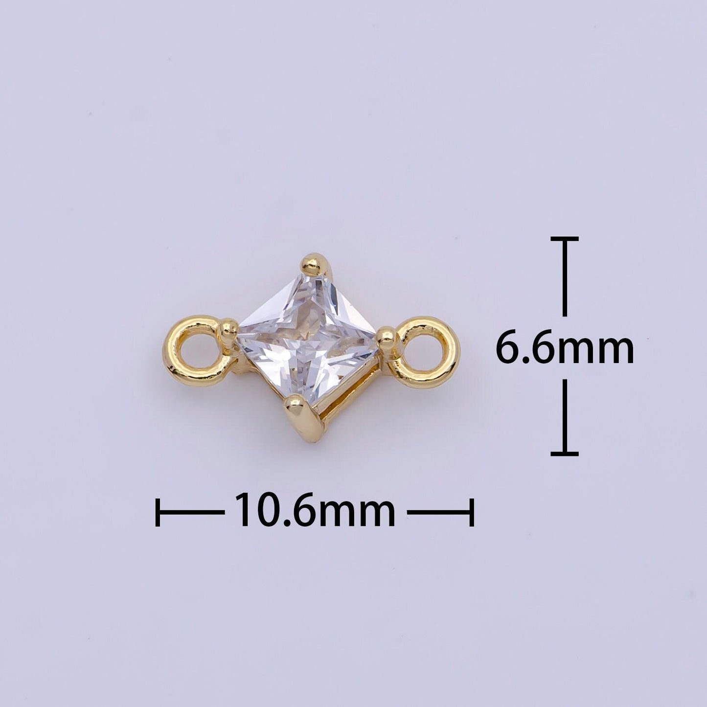 14k gold plated gold mini rhombus charm connector for bracelet necklace link connector | g-918, g-919, g-920
