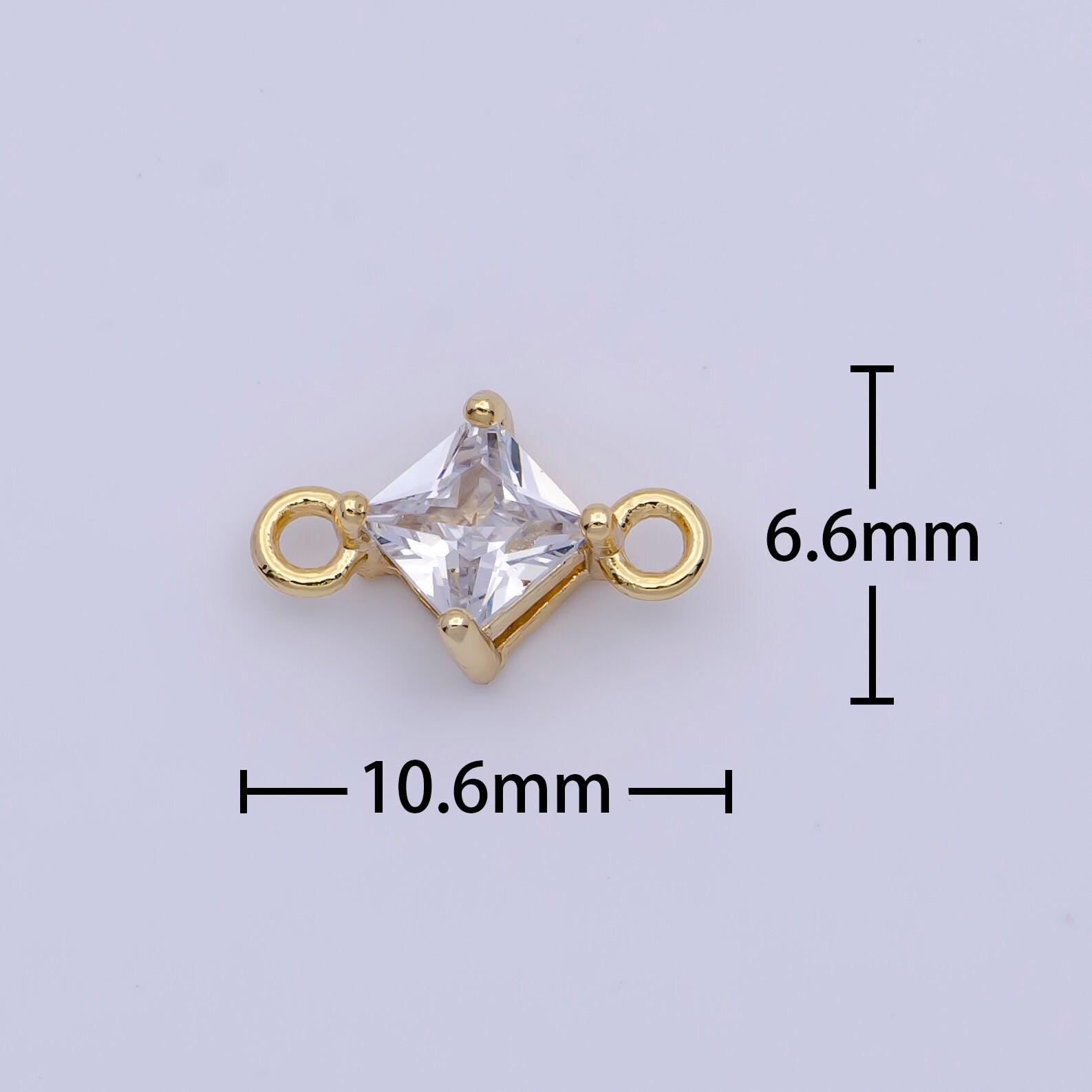 14k gold plated gold mini rhombus charm connector for bracelet necklace link connector | g-918, g-919, g-920