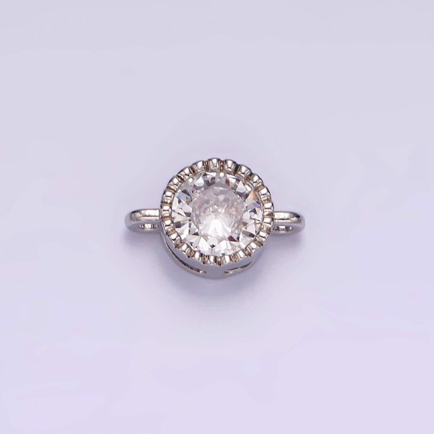 14k gold filled 10mm clear cz round connector in gold & silver | g898 g899