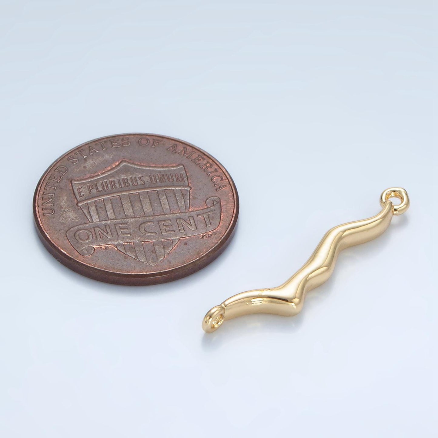 Short abstract dented cave man sticks pendant, gold silver plated dented sticks charm connector for jewelry making | g827