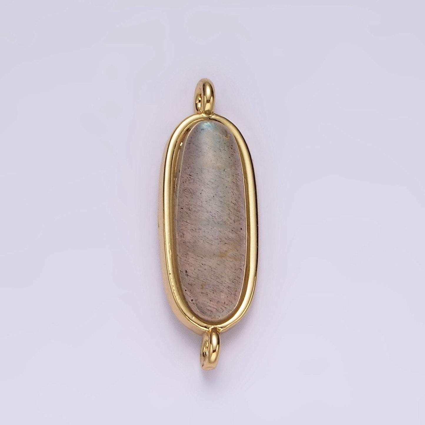 14k gold filled labradorite oblong bezel connector | g823