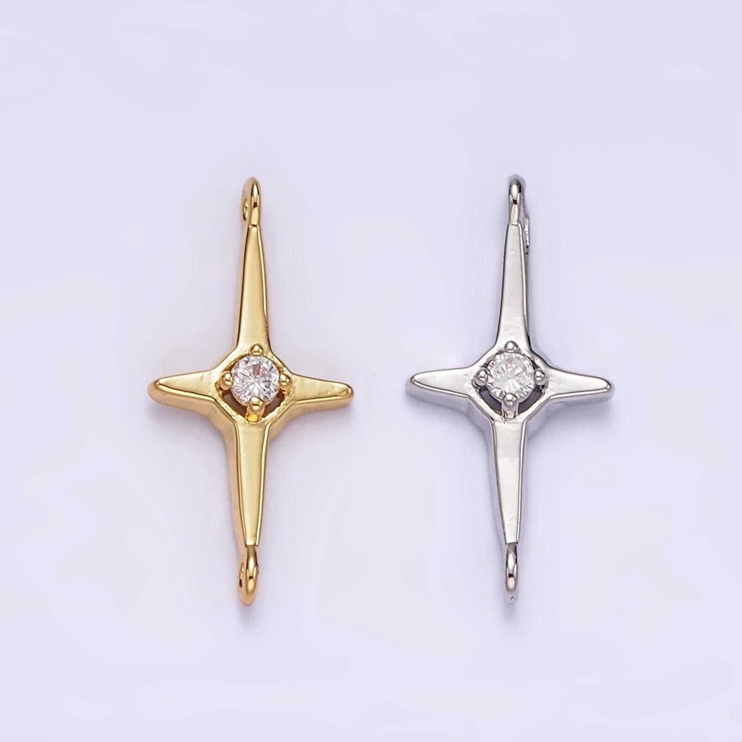 1pc 14k gold filled micro pave cz north star charm connector gold filled star link connector for bracelet diy jewelry making g788