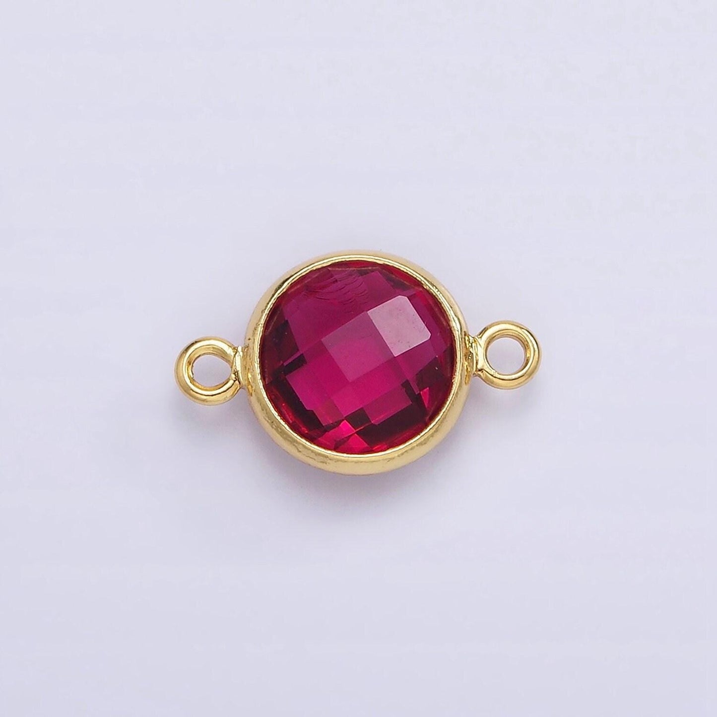 9mm mini 14k gold filled cubic zirconia link connector color faceted crystal charm connector birthstone link connector g-766 g-767