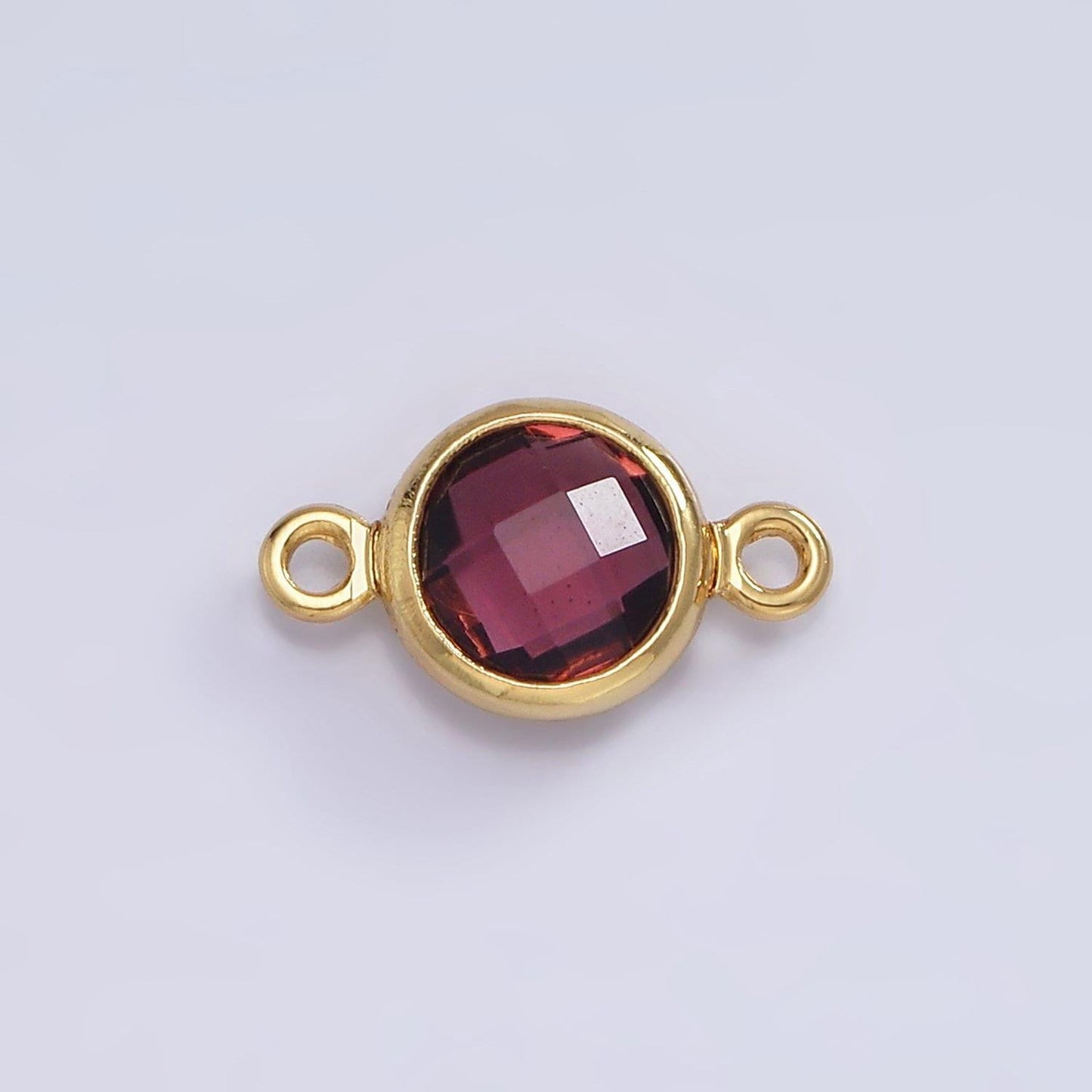 9mm mini 14k gold filled cubic zirconia link connector color faceted crystal charm connector birthstone link connector g-766 g-767