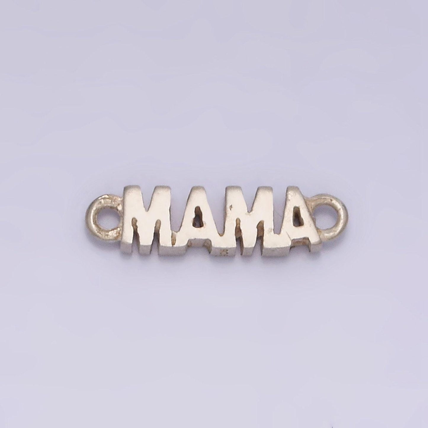 Mini silver mama charm connector sterling silver mama link connector for bracelet necklace earring supply for permanent jewelry mother day